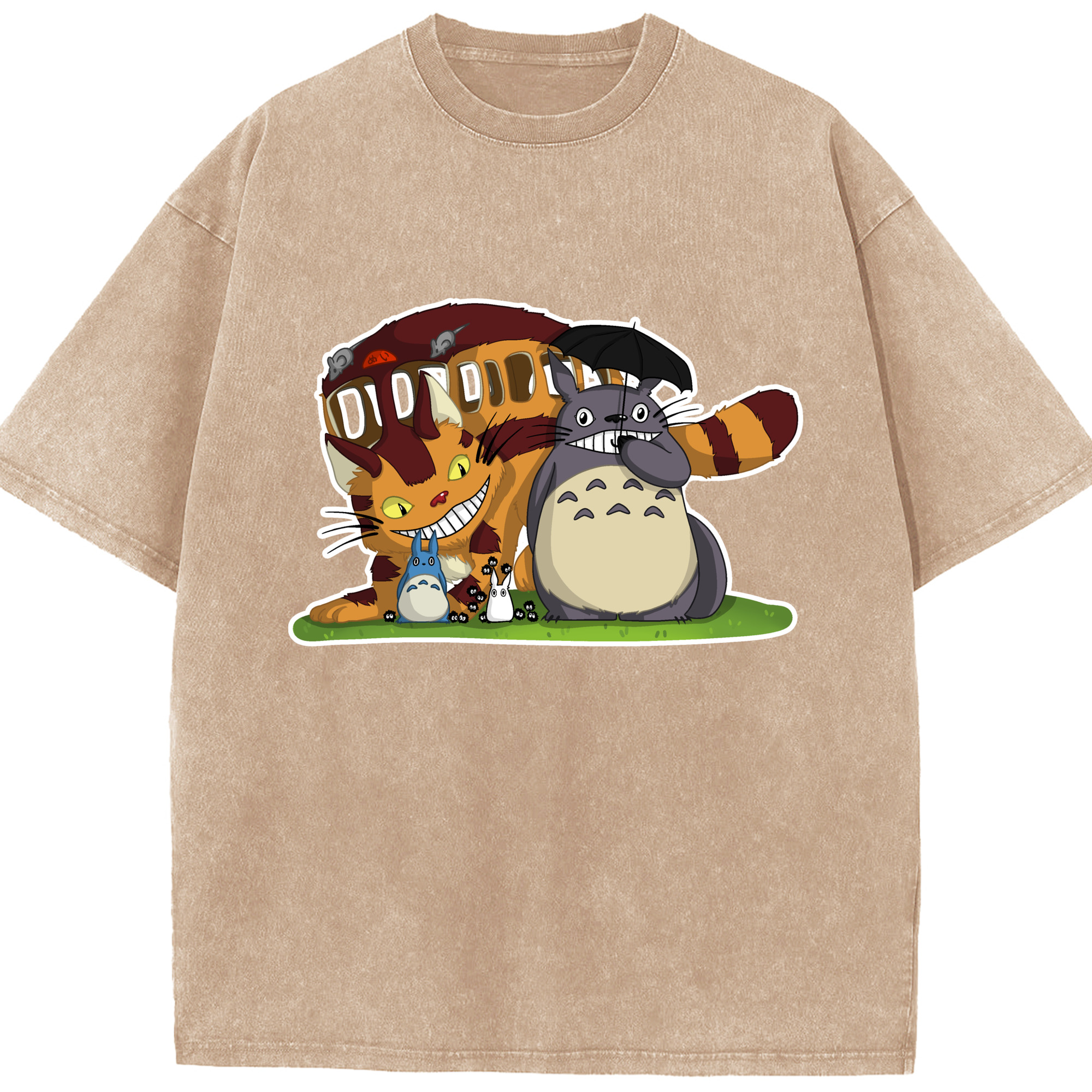 （画像用） となりのトトロ 草壁メイ 草壁サツキ My Neighbor Totoro Satsuki Kusakabe Mei Kusakabe 綿100% ヴィンテージ風 半袖Tシャツ（フロントプリント）