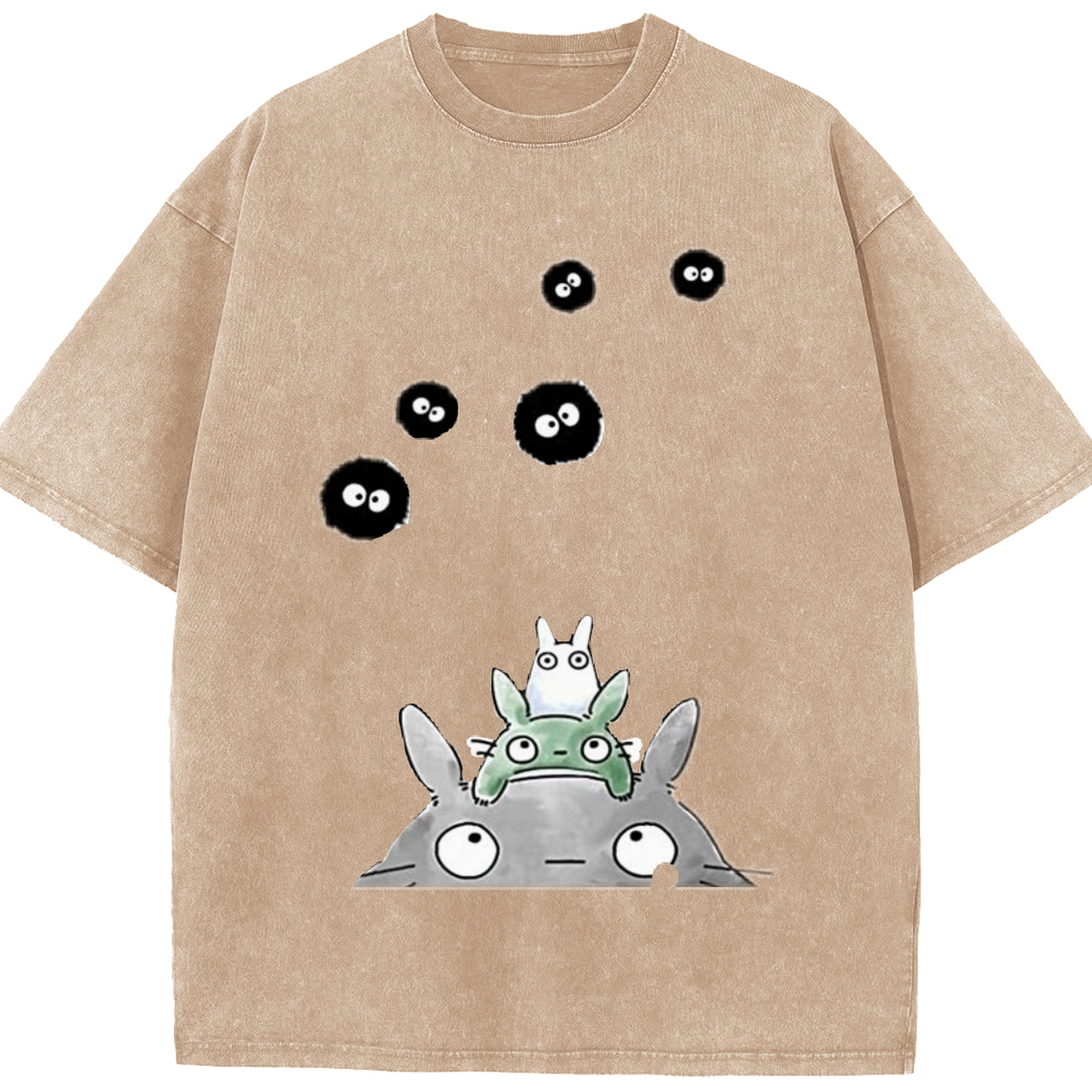 （画像用） となりのトトロ 草壁メイ 草壁サツキ My Neighbor Totoro Satsuki Kusakabe Mei Kusakabe 綿100% ヴィンテージ風 半袖Tシャツ（フロントプリント）