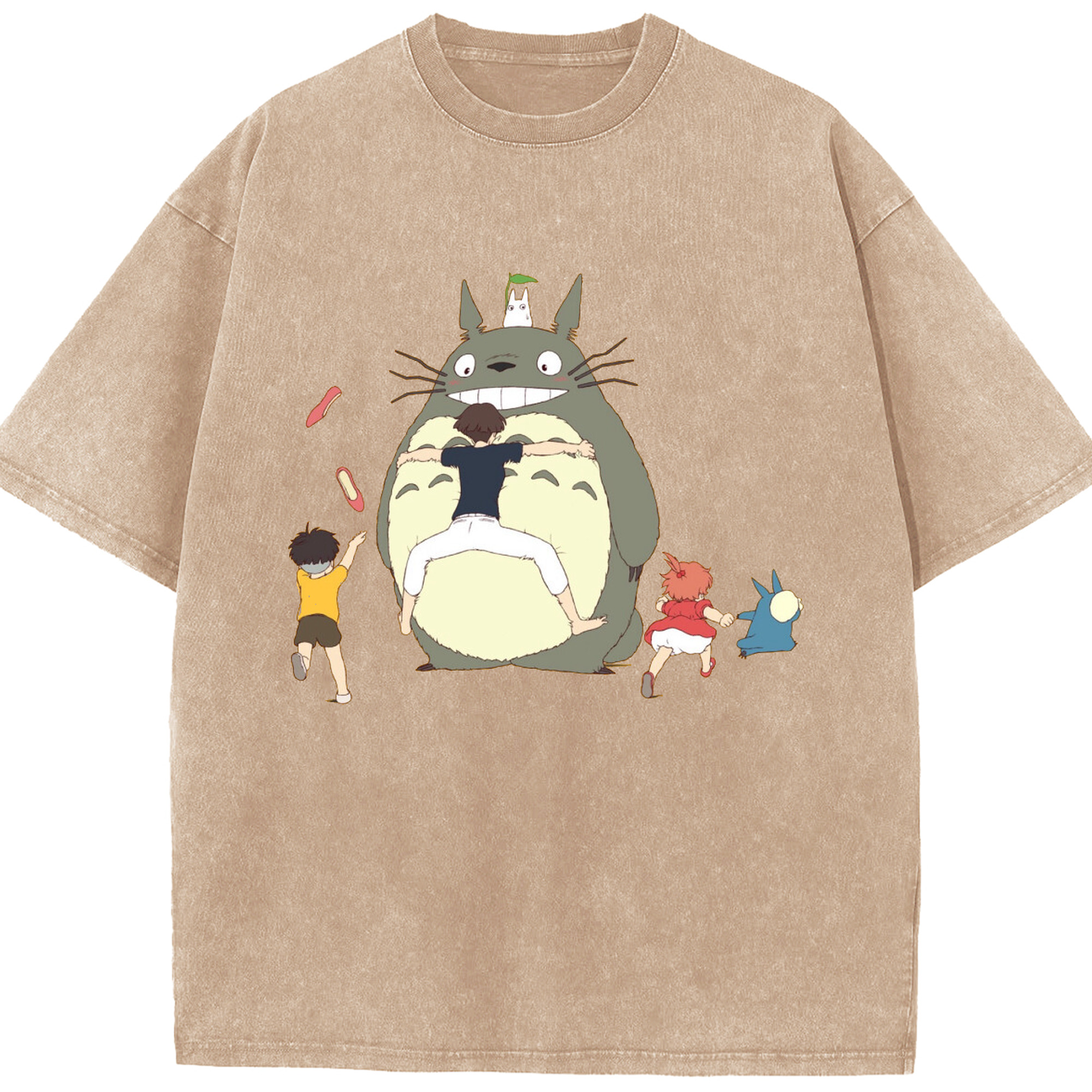 （画像用） となりのトトロ 草壁メイ 草壁サツキ My Neighbor Totoro Satsuki Kusakabe Mei Kusakabe 綿100% ヴィンテージ風 半袖Tシャツ（フロントプリント）