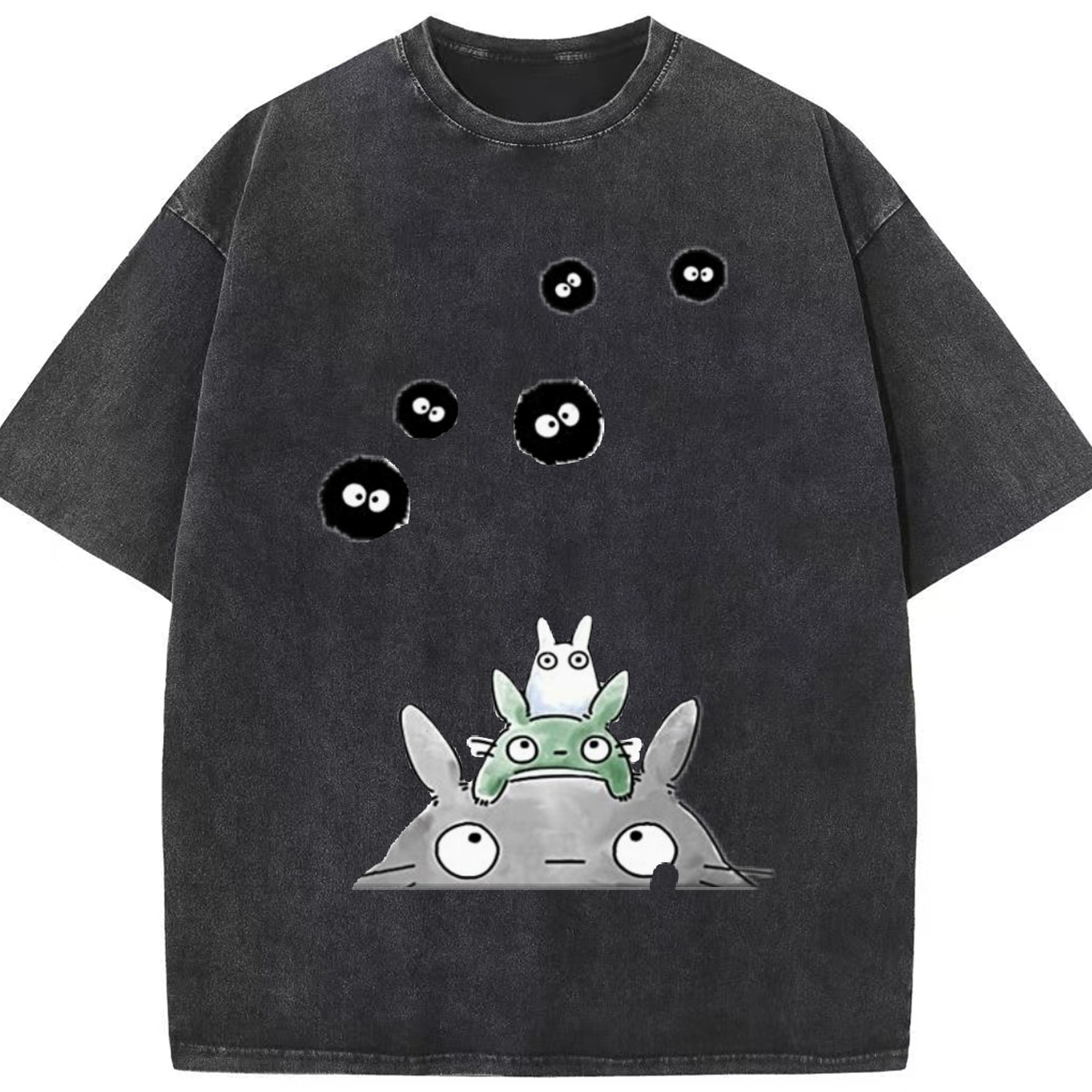 （画像用） となりのトトロ 草壁メイ 草壁サツキ My Neighbor Totoro Satsuki Kusakabe Mei Kusakabe 綿100% ヴィンテージ風 半袖Tシャツ（フロントプリント）