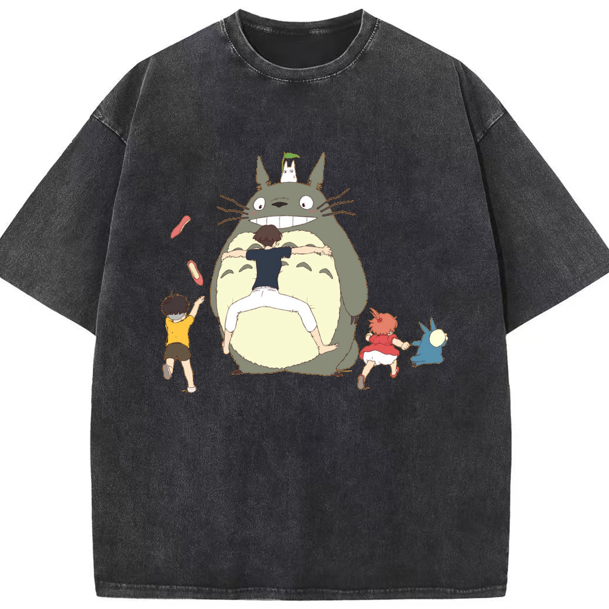 （画像用） となりのトトロ 草壁メイ 草壁サツキ My Neighbor Totoro Satsuki Kusakabe Mei Kusakabe 綿100% ヴィンテージ風 半袖Tシャツ（フロントプリント）