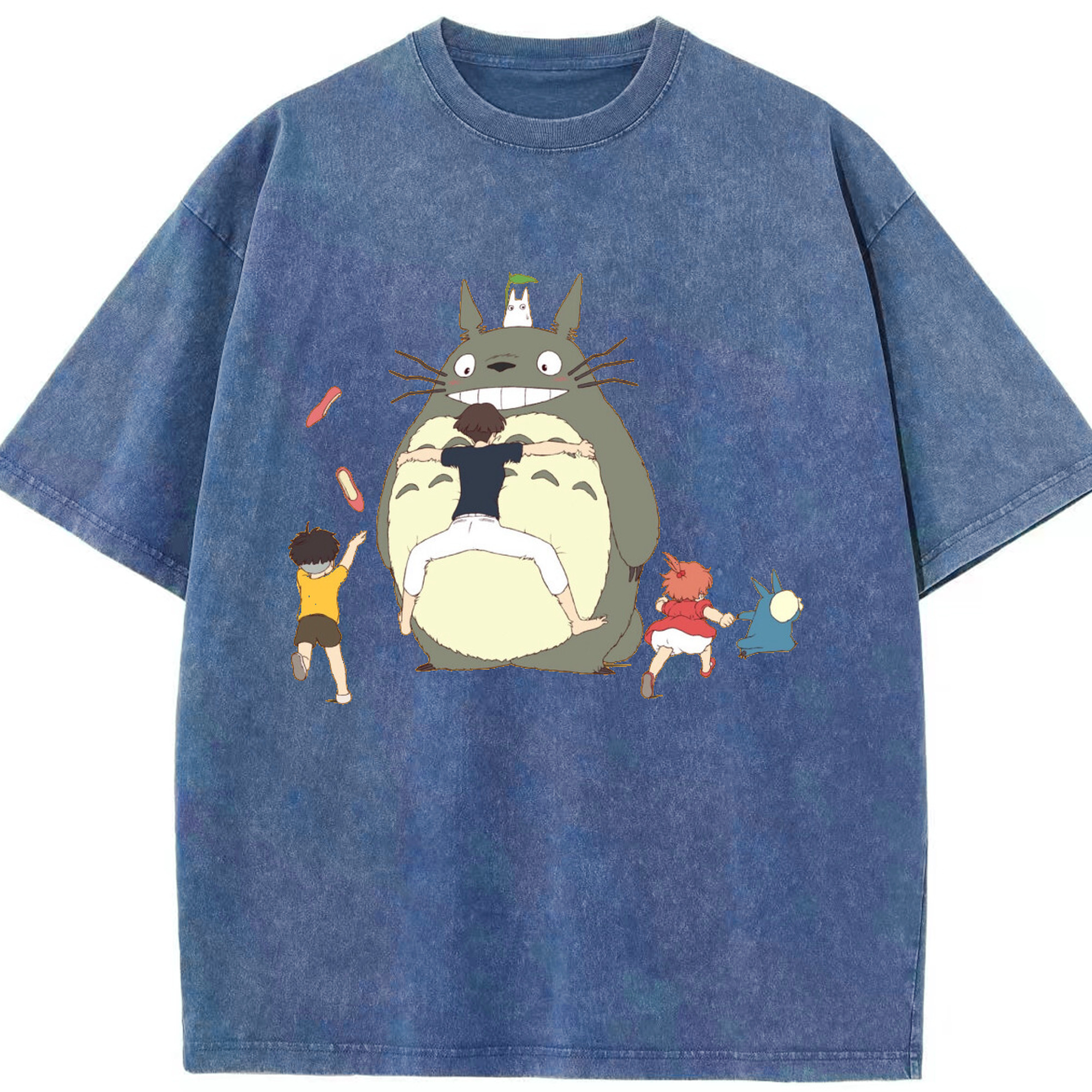 （画像用） となりのトトロ 草壁メイ 草壁サツキ My Neighbor Totoro Satsuki Kusakabe Mei Kusakabe 綿100% ヴィンテージ風 半袖Tシャツ（フロントプリント）