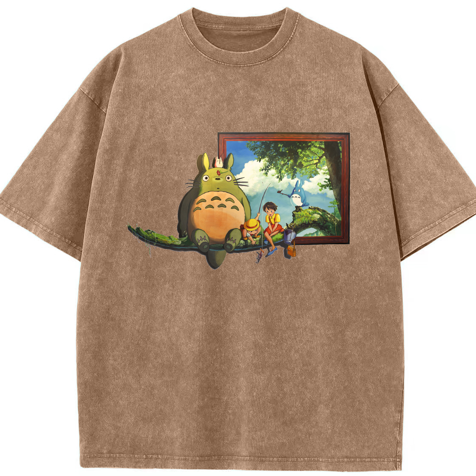 （画像用） となりのトトロ 草壁メイ 草壁サツキ My Neighbor Totoro Satsuki Kusakabe Mei Kusakabe 綿100% ヴィンテージ風 半袖Tシャツ（フロントプリント）