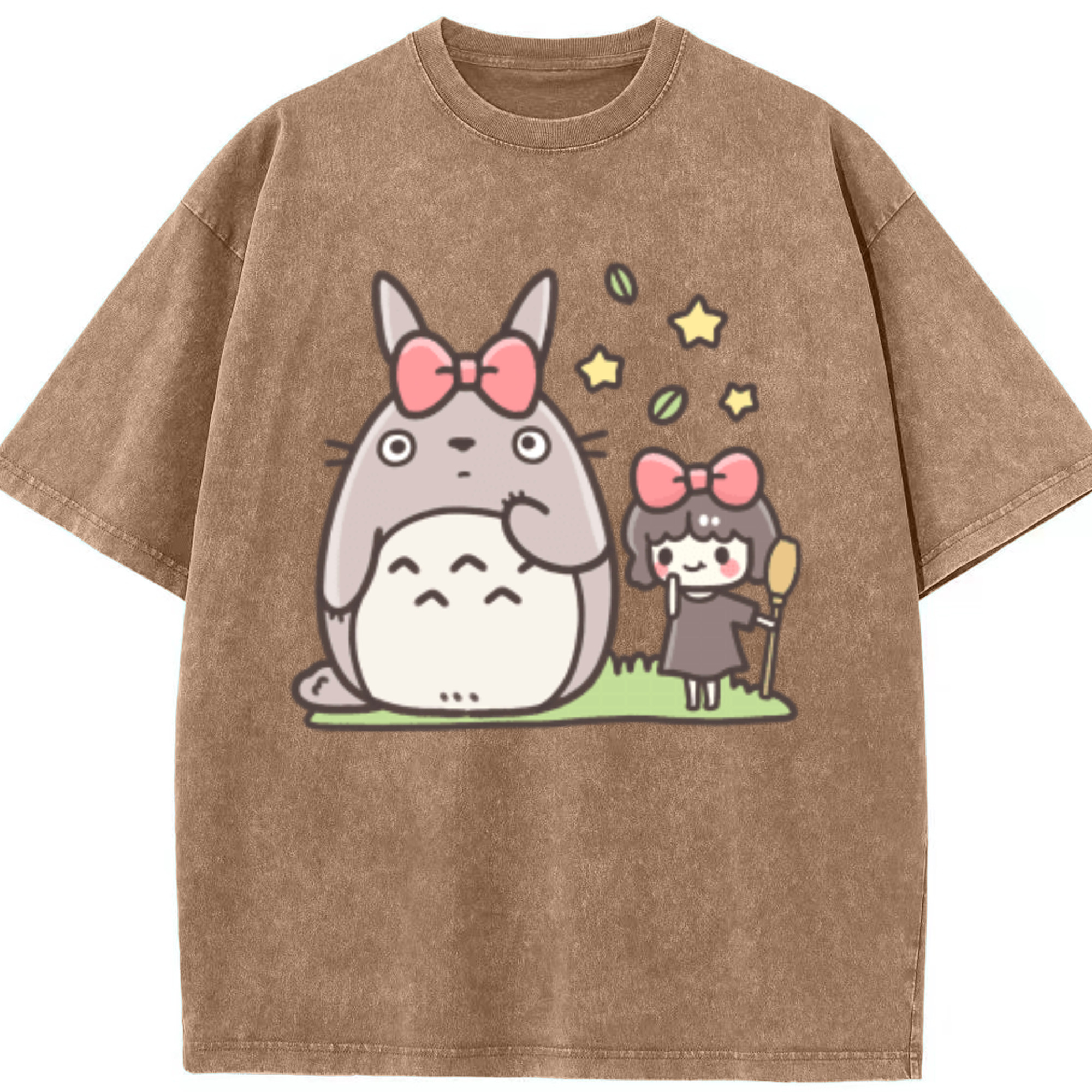（画像用） となりのトトロ 草壁メイ 草壁サツキ My Neighbor Totoro Satsuki Kusakabe Mei Kusakabe 綿100% ヴィンテージ風 半袖Tシャツ（フロントプリント）