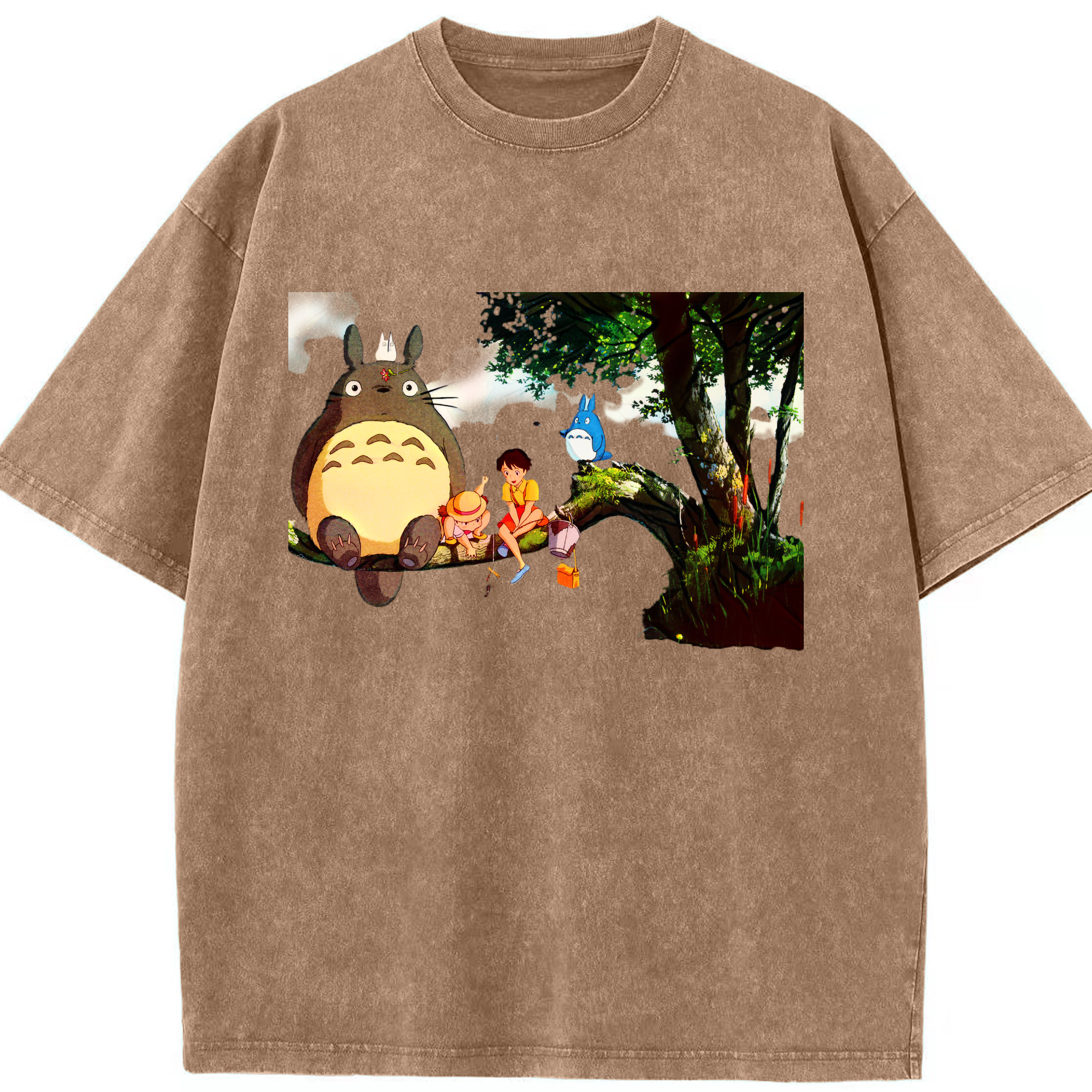 （画像用） となりのトトロ 草壁メイ 草壁サツキ My Neighbor Totoro Satsuki Kusakabe Mei Kusakabe 綿100% ヴィンテージ風 半袖Tシャツ（フロントプリント）