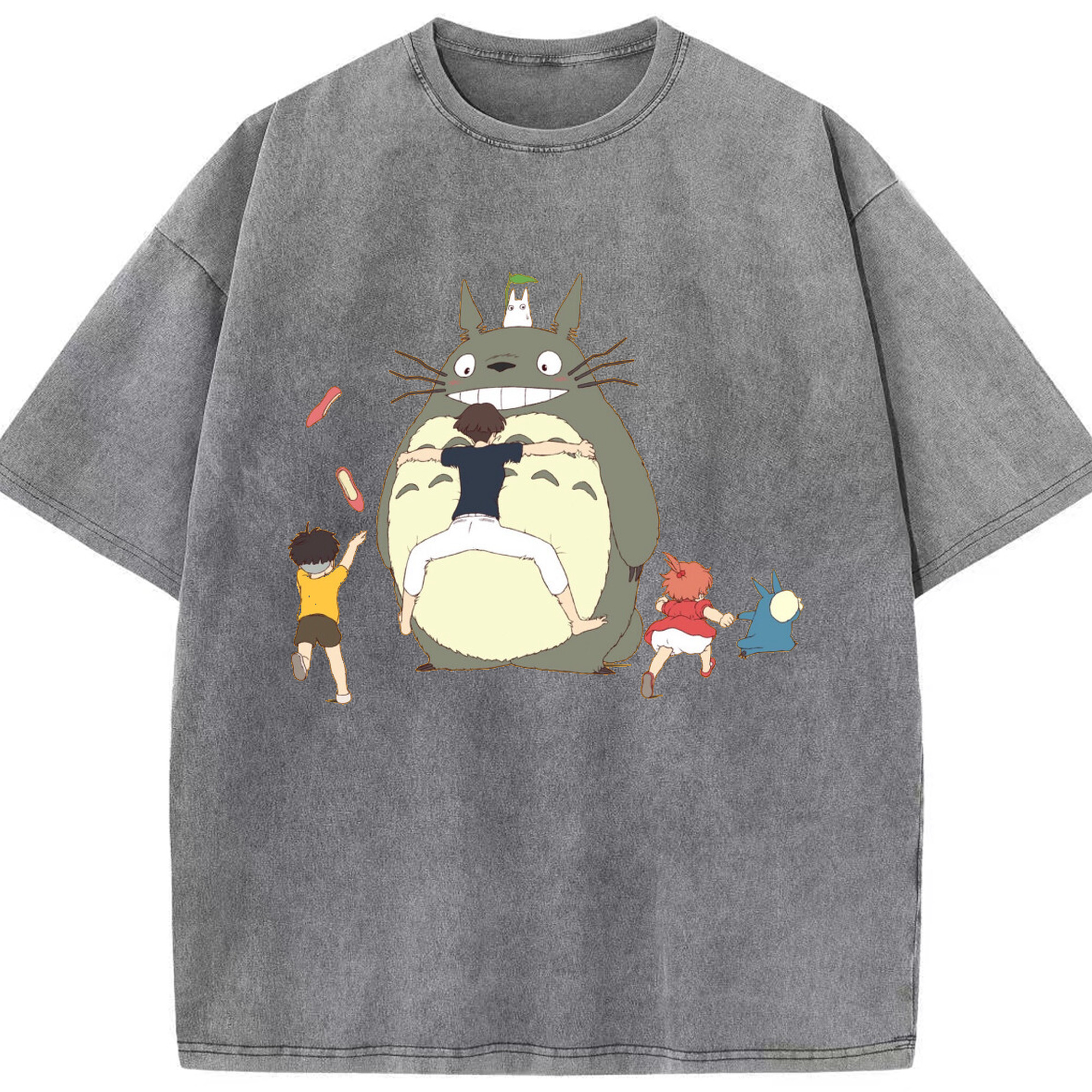 （画像用） となりのトトロ 草壁メイ 草壁サツキ My Neighbor Totoro Satsuki Kusakabe Mei Kusakabe 綿100% ヴィンテージ風 半袖Tシャツ（フロントプリント）