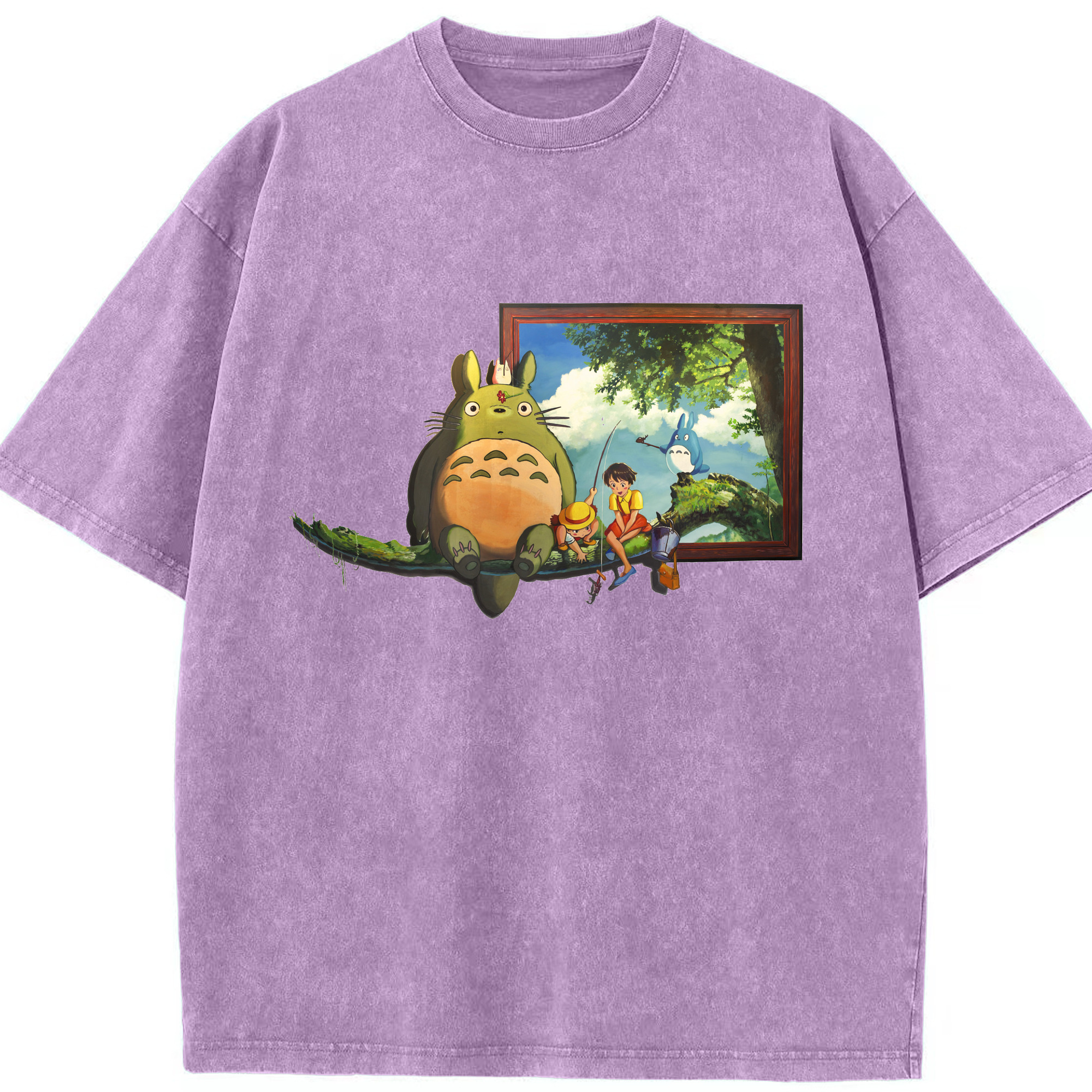 （画像用） となりのトトロ 草壁メイ 草壁サツキ My Neighbor Totoro Satsuki Kusakabe Mei Kusakabe 綿100% ヴィンテージ風 半袖Tシャツ（フロントプリント）