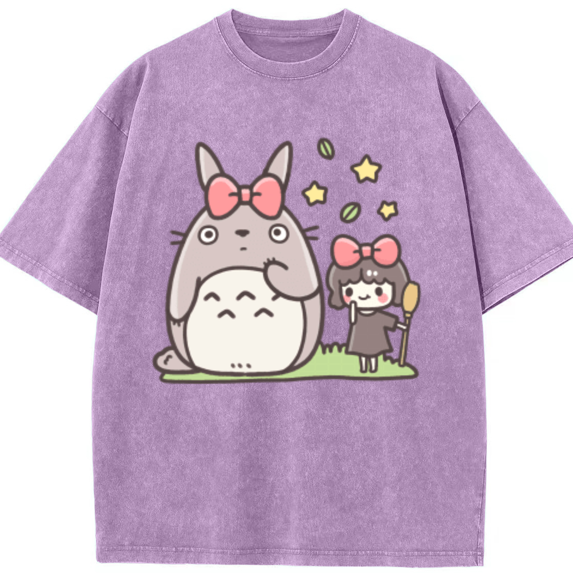 （画像用） となりのトトロ 草壁メイ 草壁サツキ My Neighbor Totoro Satsuki Kusakabe Mei Kusakabe 綿100% ヴィンテージ風 半袖Tシャツ（フロントプリント）
