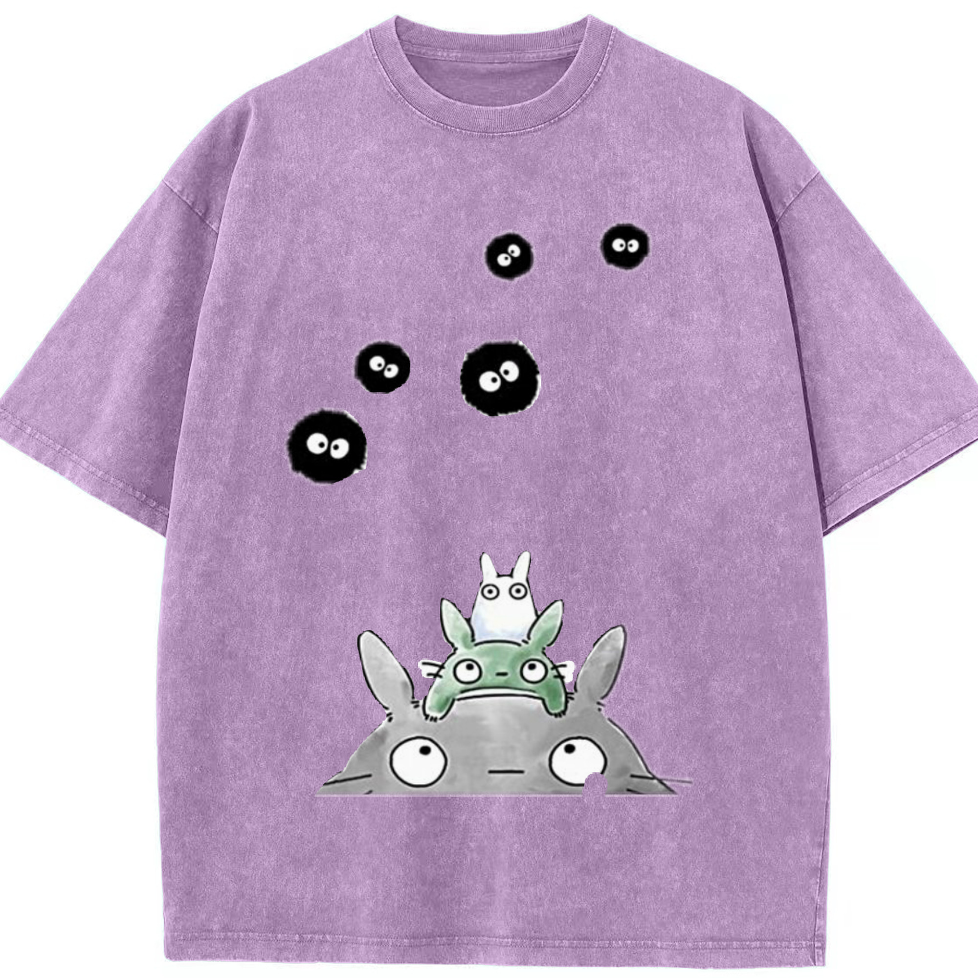 （画像用） となりのトトロ 草壁メイ 草壁サツキ My Neighbor Totoro Satsuki Kusakabe Mei Kusakabe 綿100% ヴィンテージ風 半袖Tシャツ（フロントプリント）