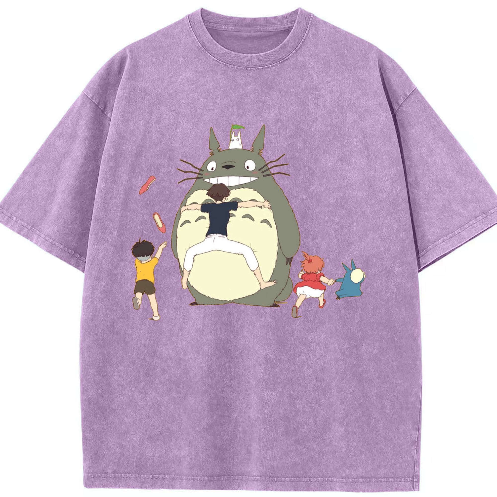 （画像用） となりのトトロ 草壁メイ 草壁サツキ My Neighbor Totoro Satsuki Kusakabe Mei Kusakabe 綿100% ヴィンテージ風 半袖Tシャツ（フロントプリント）