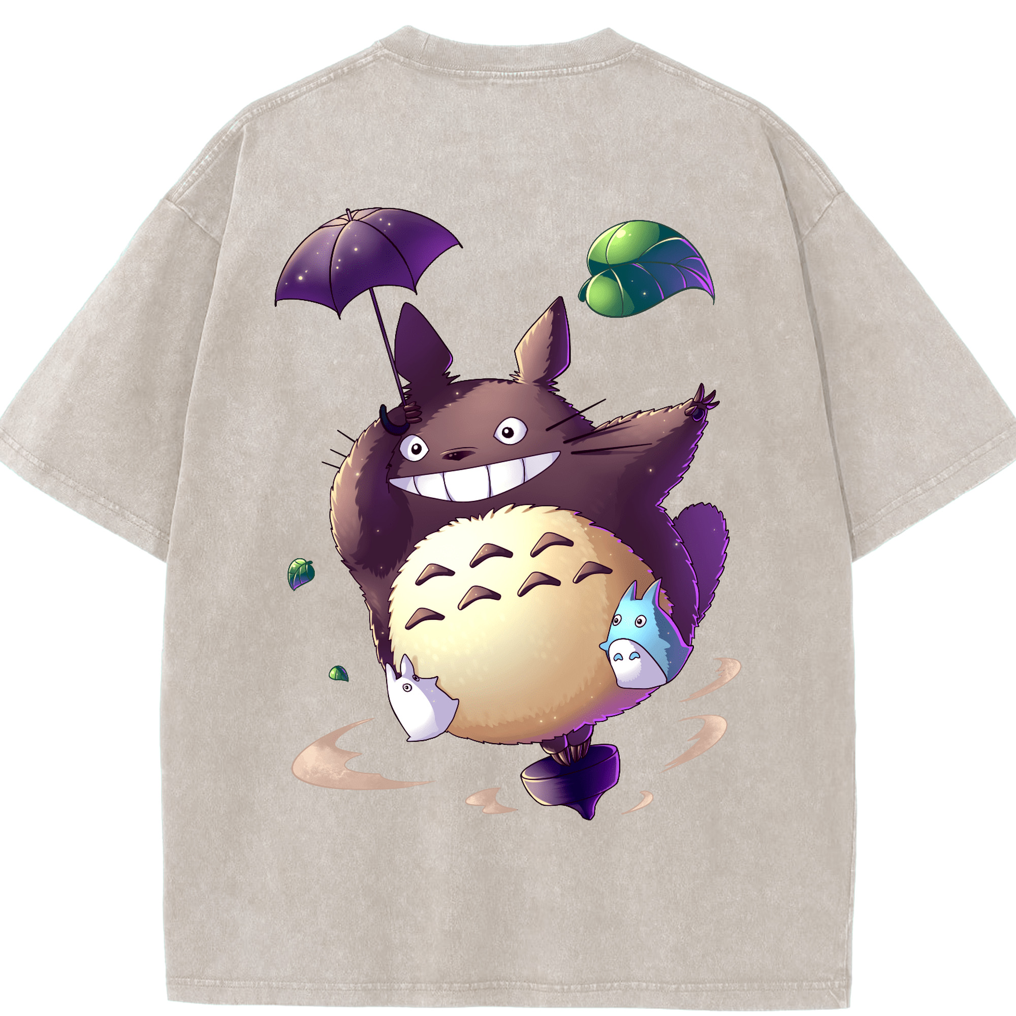 （画像用） となりのトトロ 草壁メイ 草壁サツキ My Neighbor Totoro Satsuki Kusakabe Mei Kusakabe 綿100% ヴィンテージ風 半袖Tシャツ（背面プリント）