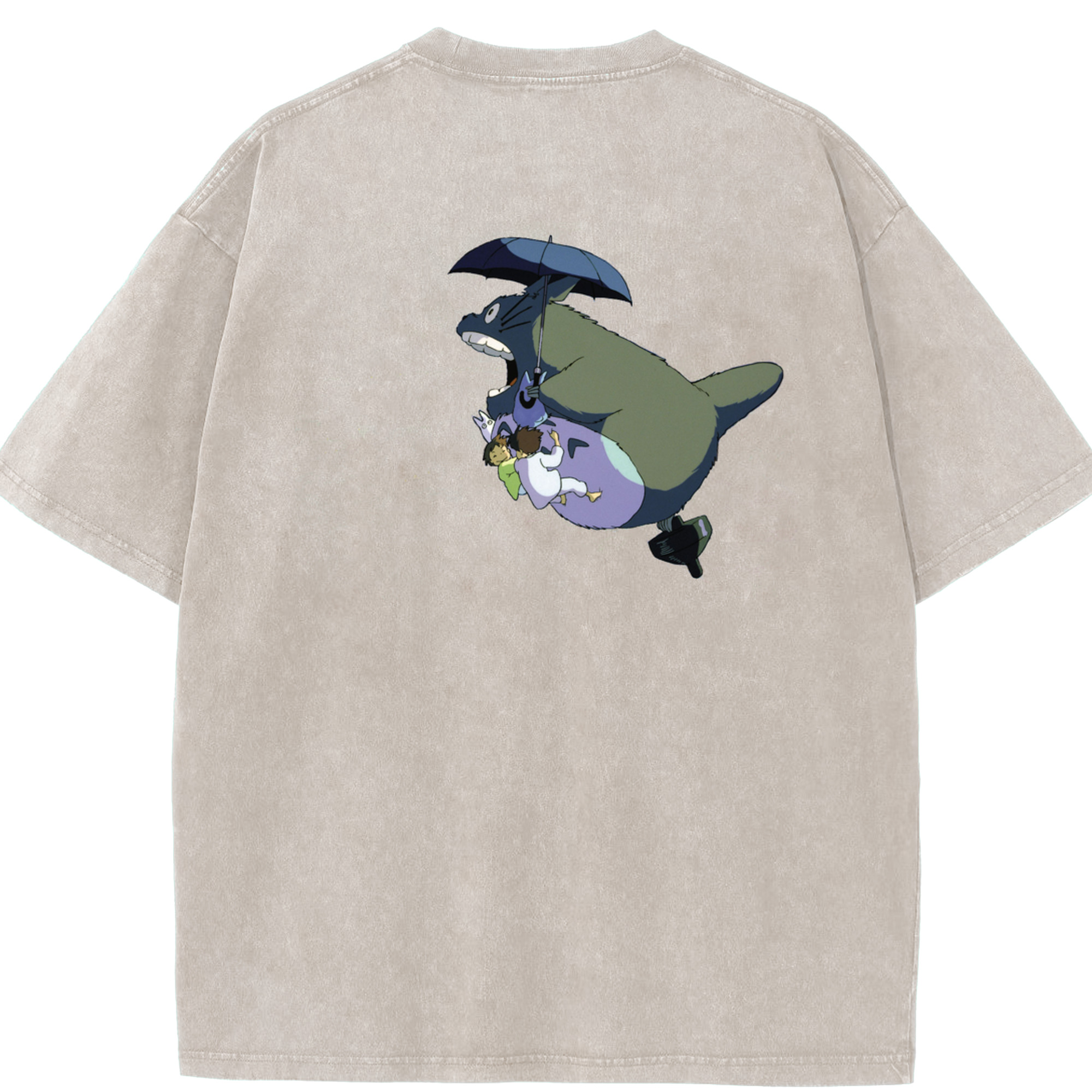 （画像用） となりのトトロ 草壁メイ 草壁サツキ My Neighbor Totoro Satsuki Kusakabe Mei Kusakabe 綿100% ヴィンテージ風 半袖Tシャツ（背面プリント）