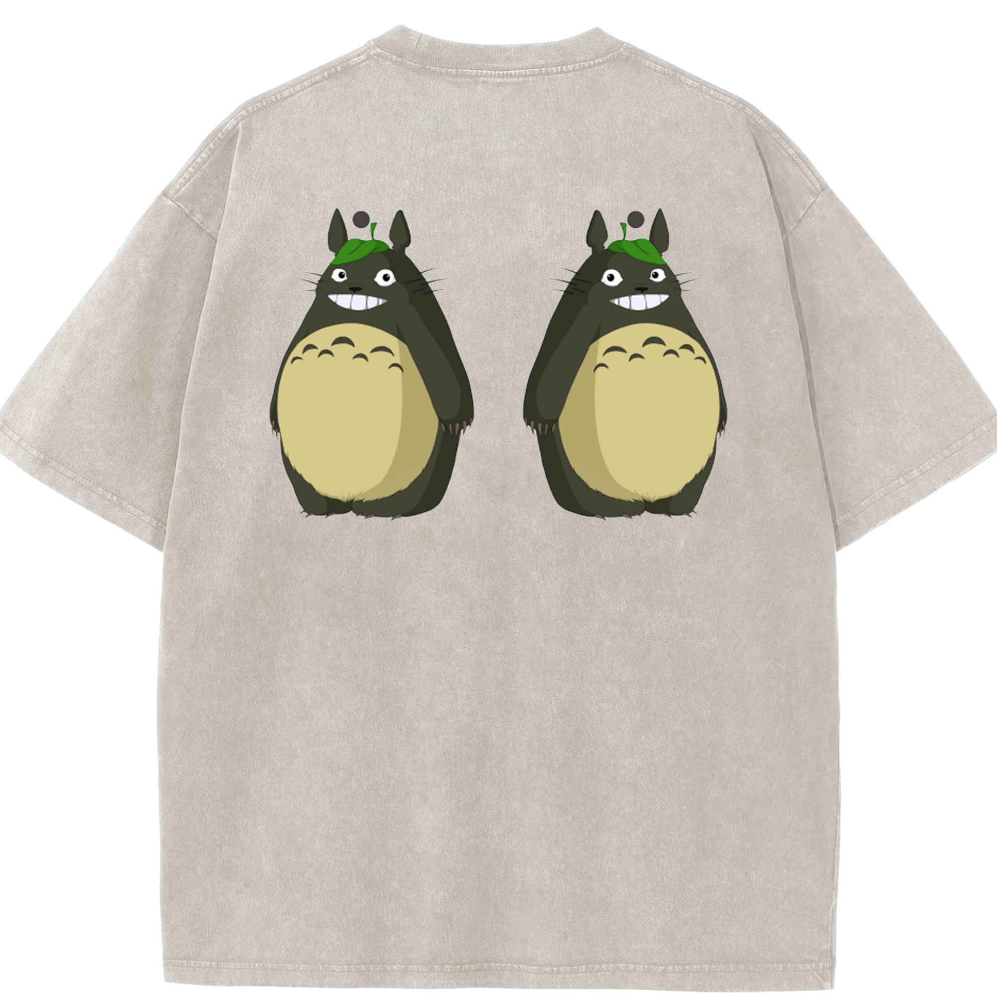 （画像用） となりのトトロ 草壁メイ 草壁サツキ My Neighbor Totoro Satsuki Kusakabe Mei Kusakabe 綿100% ヴィンテージ風 半袖Tシャツ（背面プリント）