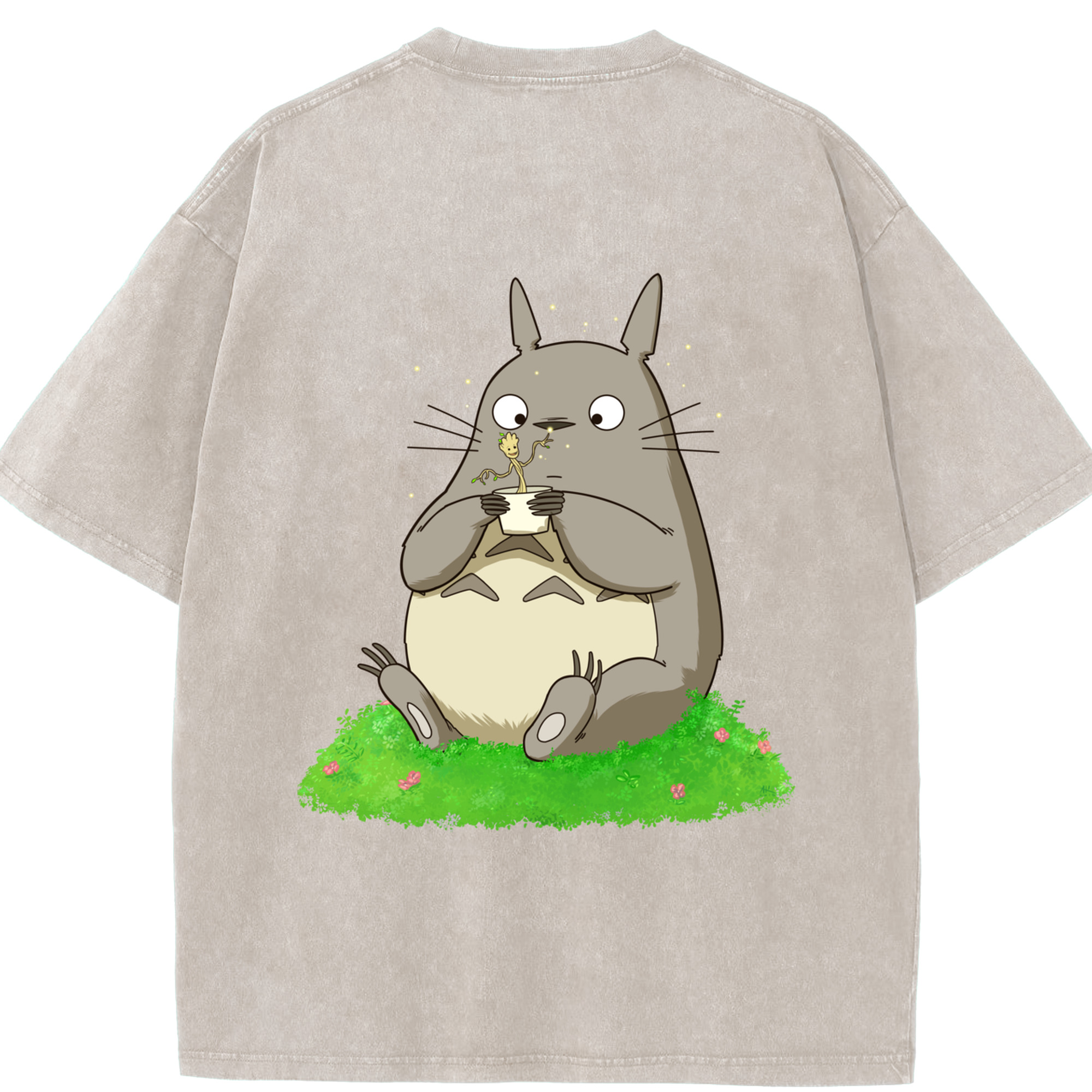 （画像用） となりのトトロ 草壁メイ 草壁サツキ My Neighbor Totoro Satsuki Kusakabe Mei Kusakabe 綿100% ヴィンテージ風 半袖Tシャツ（背面プリント）