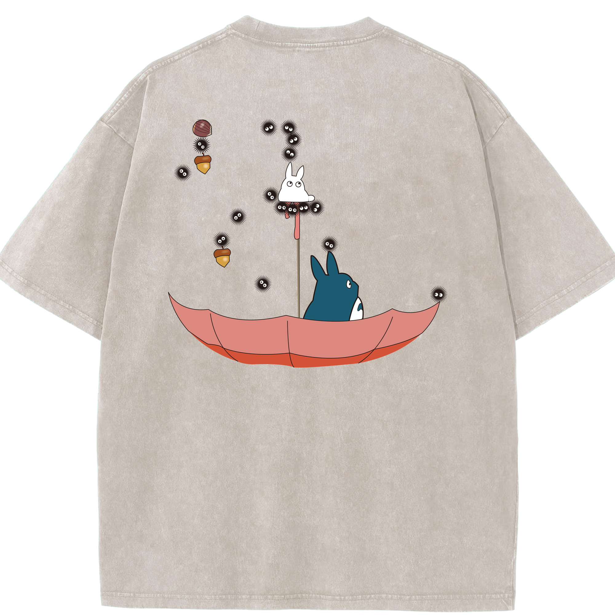 （画像用） となりのトトロ 草壁メイ 草壁サツキ My Neighbor Totoro Satsuki Kusakabe Mei Kusakabe 綿100% ヴィンテージ風 半袖Tシャツ（背面プリント）