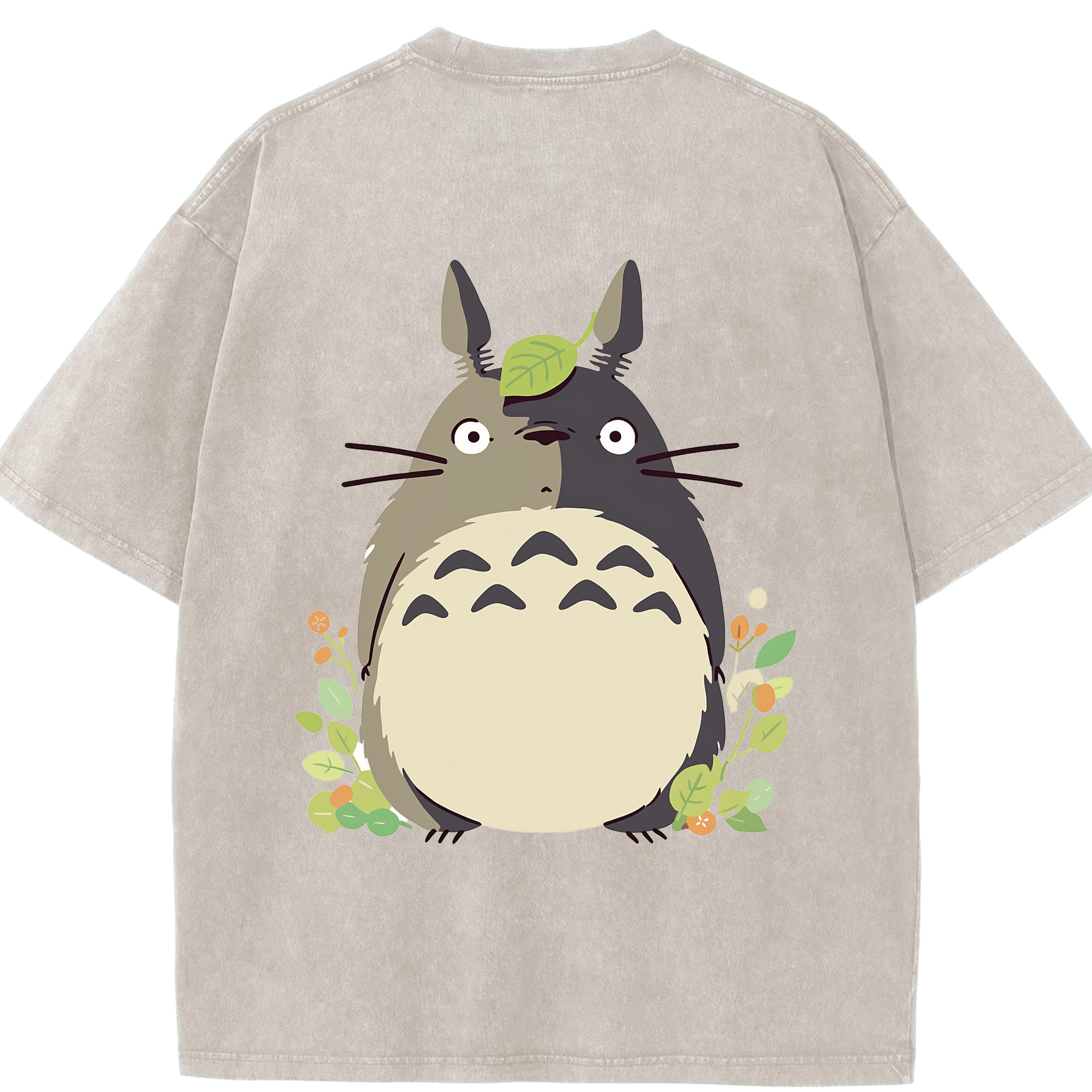 （画像用） となりのトトロ 草壁メイ 草壁サツキ My Neighbor Totoro Satsuki Kusakabe Mei Kusakabe 綿100% ヴィンテージ風 半袖Tシャツ（背面プリント）