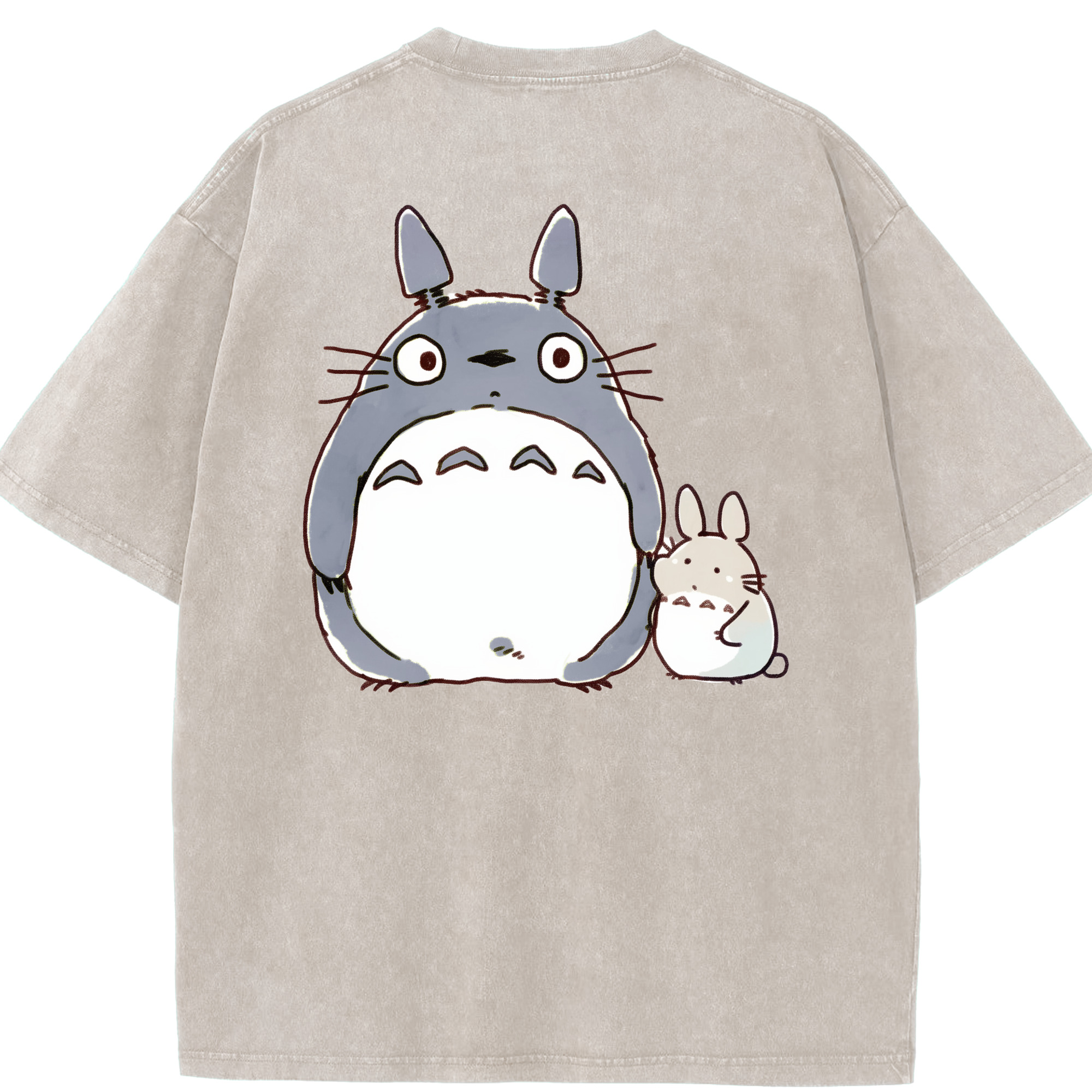 （画像用） となりのトトロ 草壁メイ 草壁サツキ My Neighbor Totoro Satsuki Kusakabe Mei Kusakabe 綿100% ヴィンテージ風 半袖Tシャツ（背面プリント）