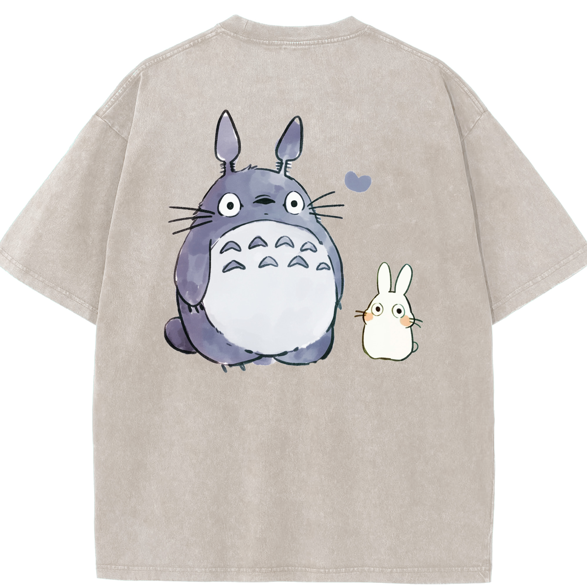 （画像用） となりのトトロ 草壁メイ 草壁サツキ My Neighbor Totoro Satsuki Kusakabe Mei Kusakabe 綿100% ヴィンテージ風 半袖Tシャツ（背面プリント）