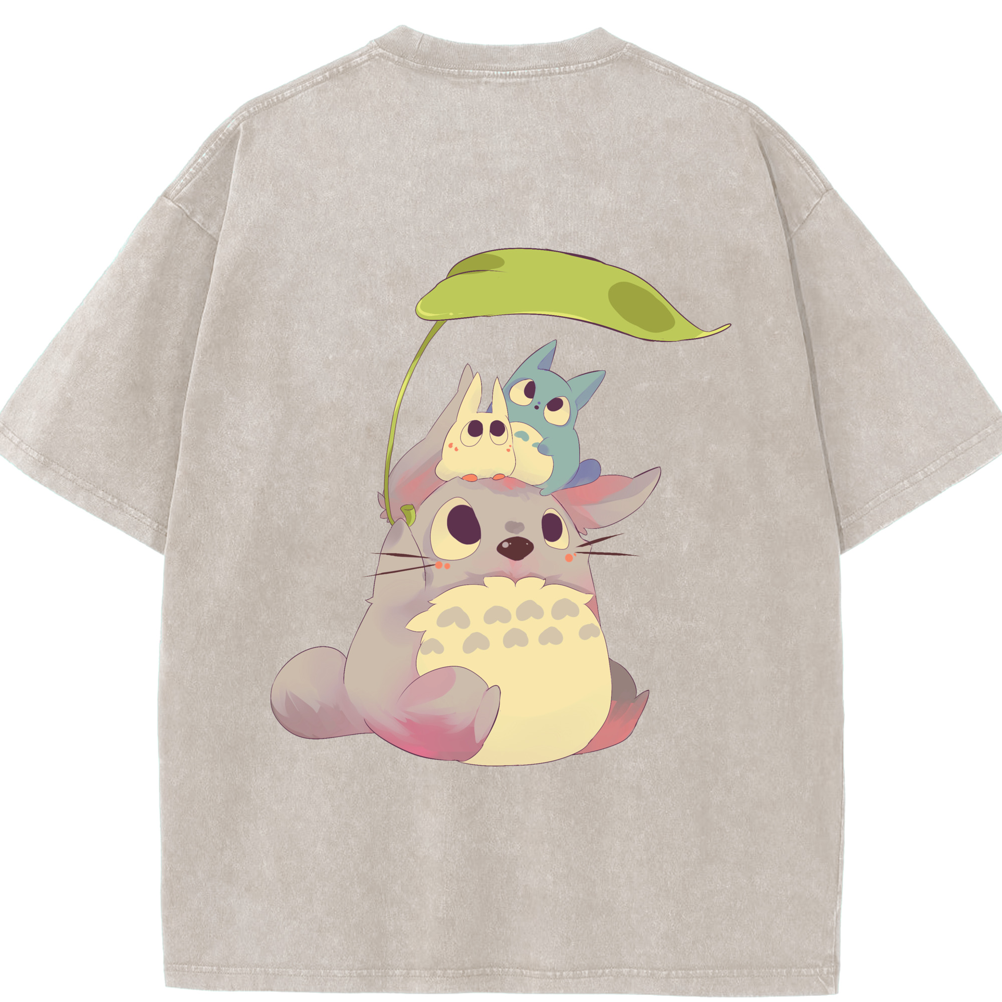 （画像用） となりのトトロ 草壁メイ 草壁サツキ My Neighbor Totoro Satsuki Kusakabe Mei Kusakabe 綿100% ヴィンテージ風 半袖Tシャツ（背面プリント）