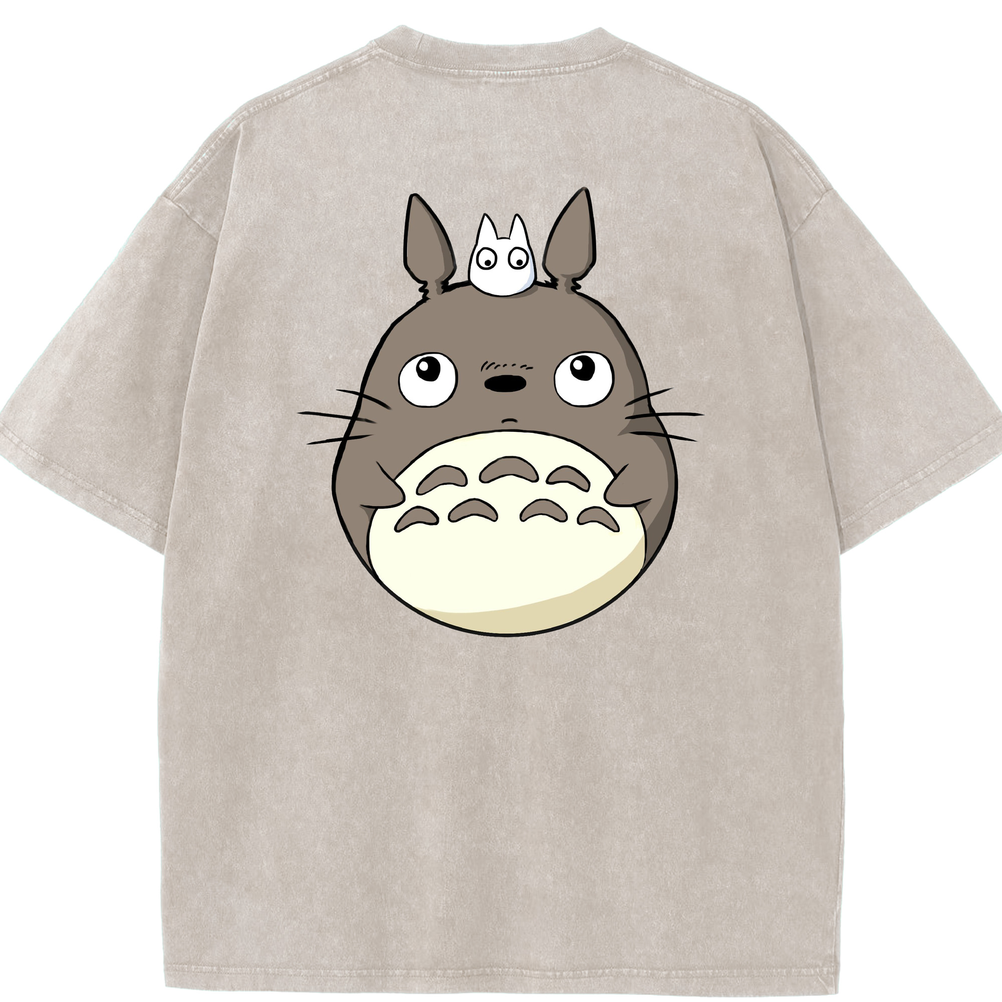 （画像用） となりのトトロ 草壁メイ 草壁サツキ My Neighbor Totoro Satsuki Kusakabe Mei Kusakabe 綿100% ヴィンテージ風 半袖Tシャツ（背面プリント）
