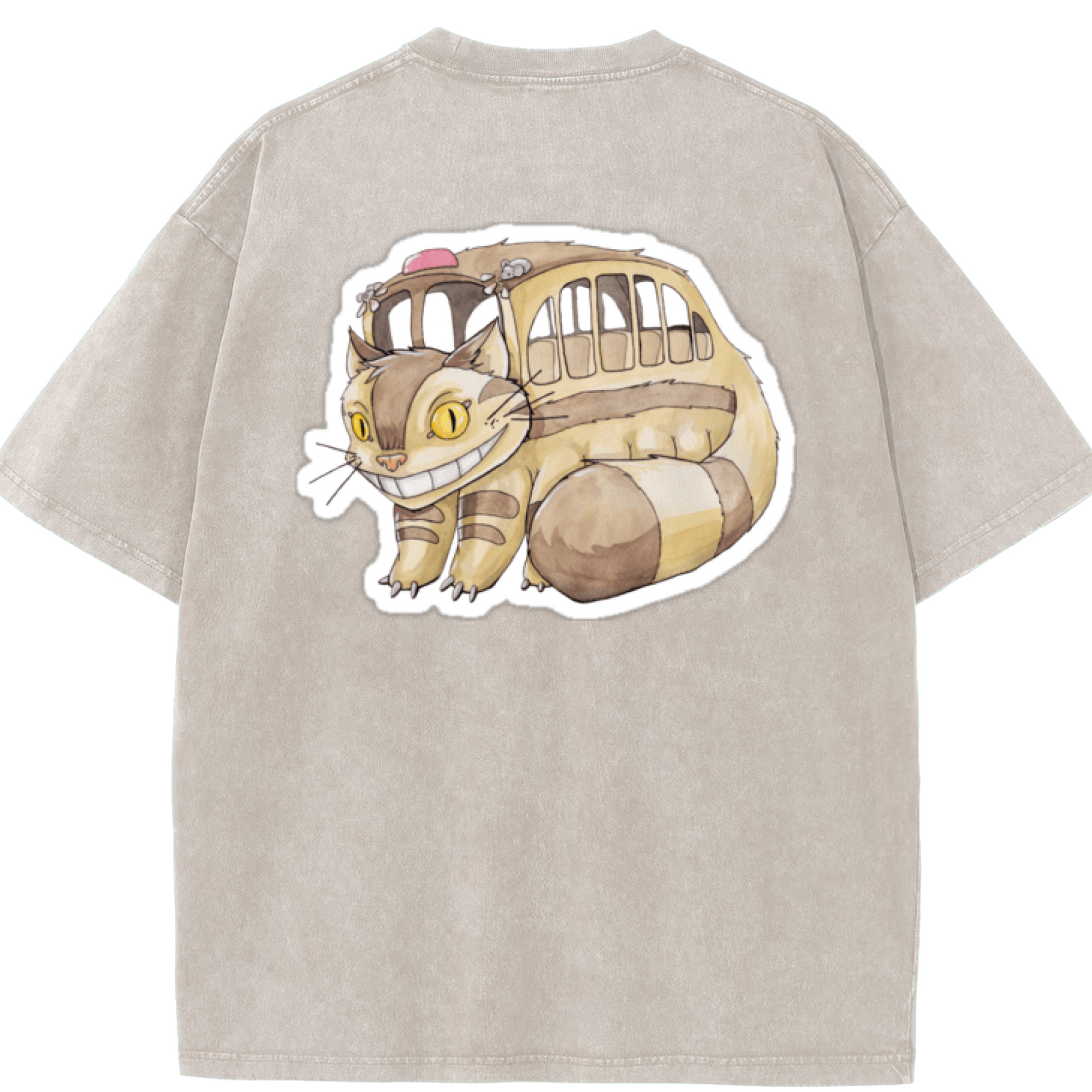 （画像用） となりのトトロ 草壁メイ 草壁サツキ My Neighbor Totoro Satsuki Kusakabe Mei Kusakabe 綿100% ヴィンテージ風 半袖Tシャツ（背面プリント）