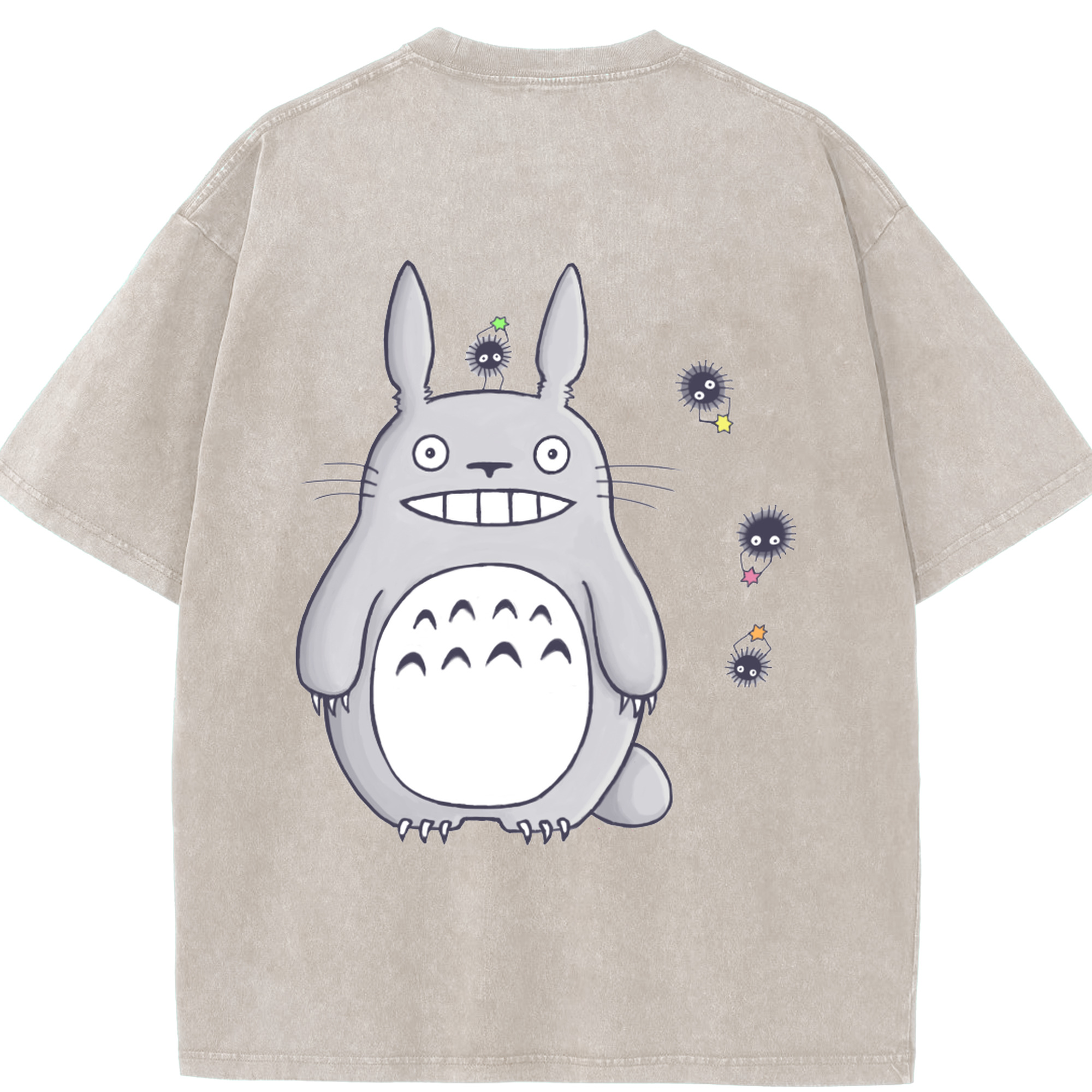 （画像用） となりのトトロ 草壁メイ 草壁サツキ My Neighbor Totoro Satsuki Kusakabe Mei Kusakabe 綿100% ヴィンテージ風 半袖Tシャツ（背面プリント）