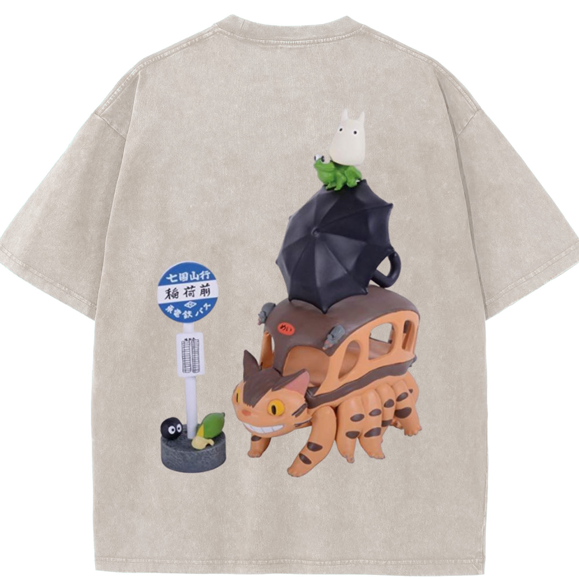 （画像用） となりのトトロ 草壁メイ 草壁サツキ My Neighbor Totoro Satsuki Kusakabe Mei Kusakabe 綿100% ヴィンテージ風 半袖Tシャツ（背面プリント）