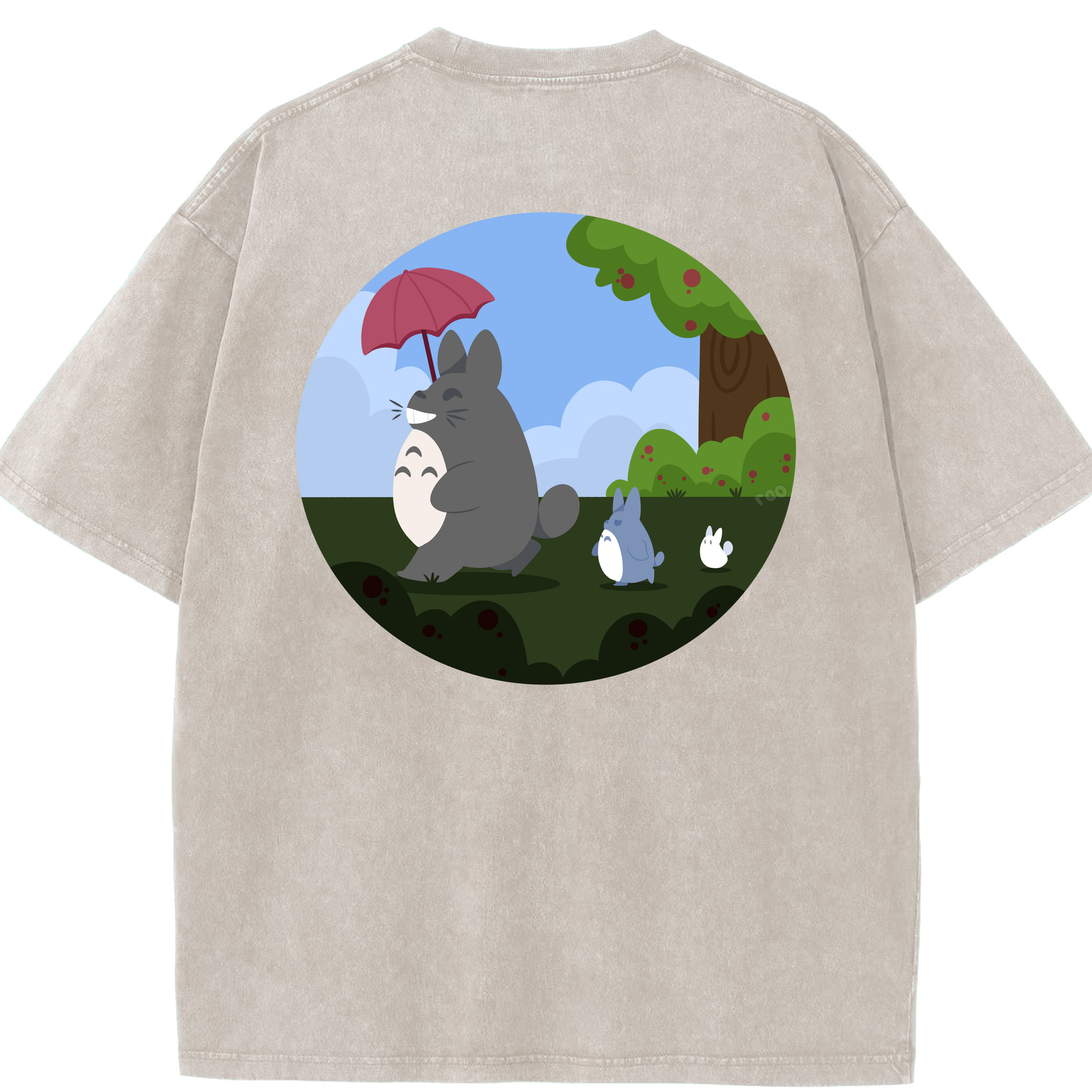 （画像用） となりのトトロ 草壁メイ 草壁サツキ My Neighbor Totoro Satsuki Kusakabe Mei Kusakabe 綿100% ヴィンテージ風 半袖Tシャツ（背面プリント）