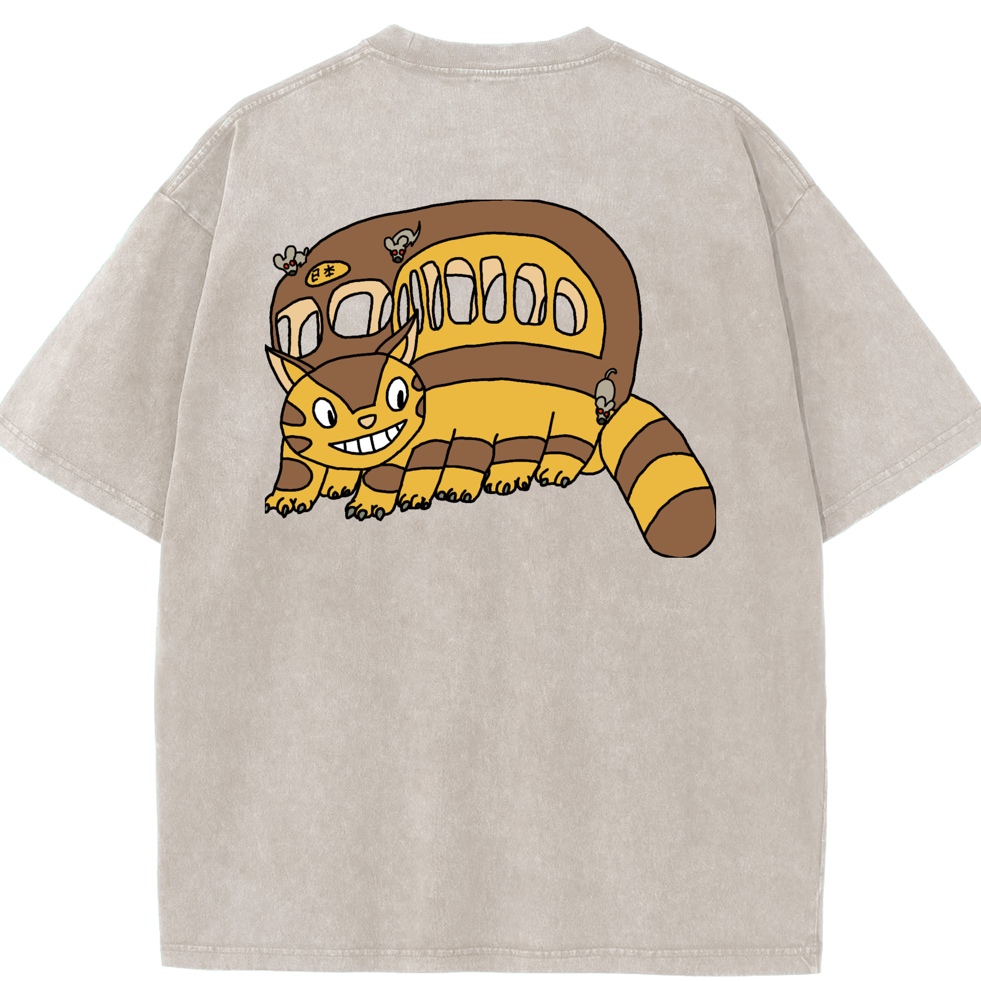 （画像用） となりのトトロ 草壁メイ 草壁サツキ My Neighbor Totoro Satsuki Kusakabe Mei Kusakabe 綿100% ヴィンテージ風 半袖Tシャツ（背面プリント）
