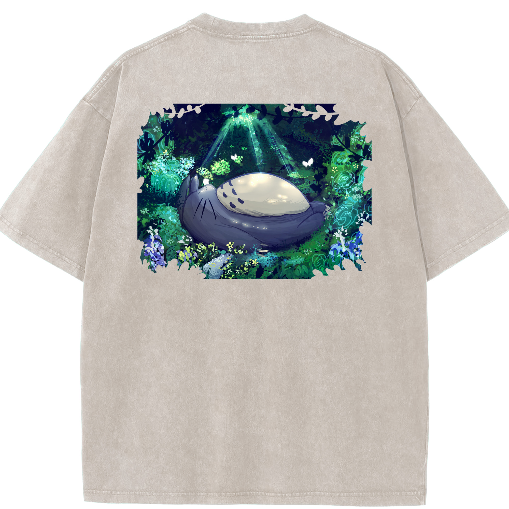 （画像用） となりのトトロ 草壁メイ 草壁サツキ My Neighbor Totoro Satsuki Kusakabe Mei Kusakabe 綿100% ヴィンテージ風 半袖Tシャツ（背面プリント）