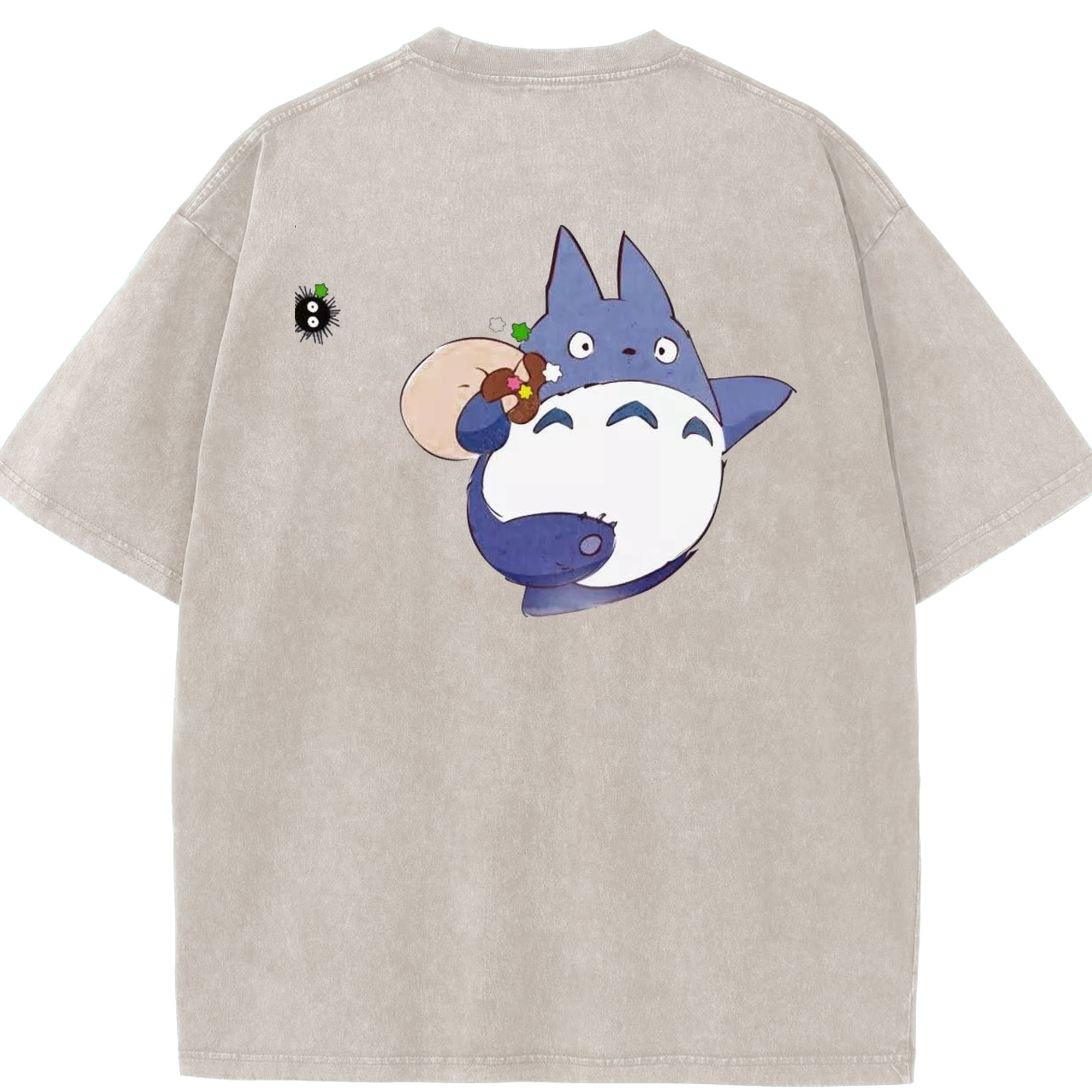 （画像用） となりのトトロ 草壁メイ 草壁サツキ My Neighbor Totoro Satsuki Kusakabe Mei Kusakabe 綿100% ヴィンテージ風 半袖Tシャツ（背面プリント）