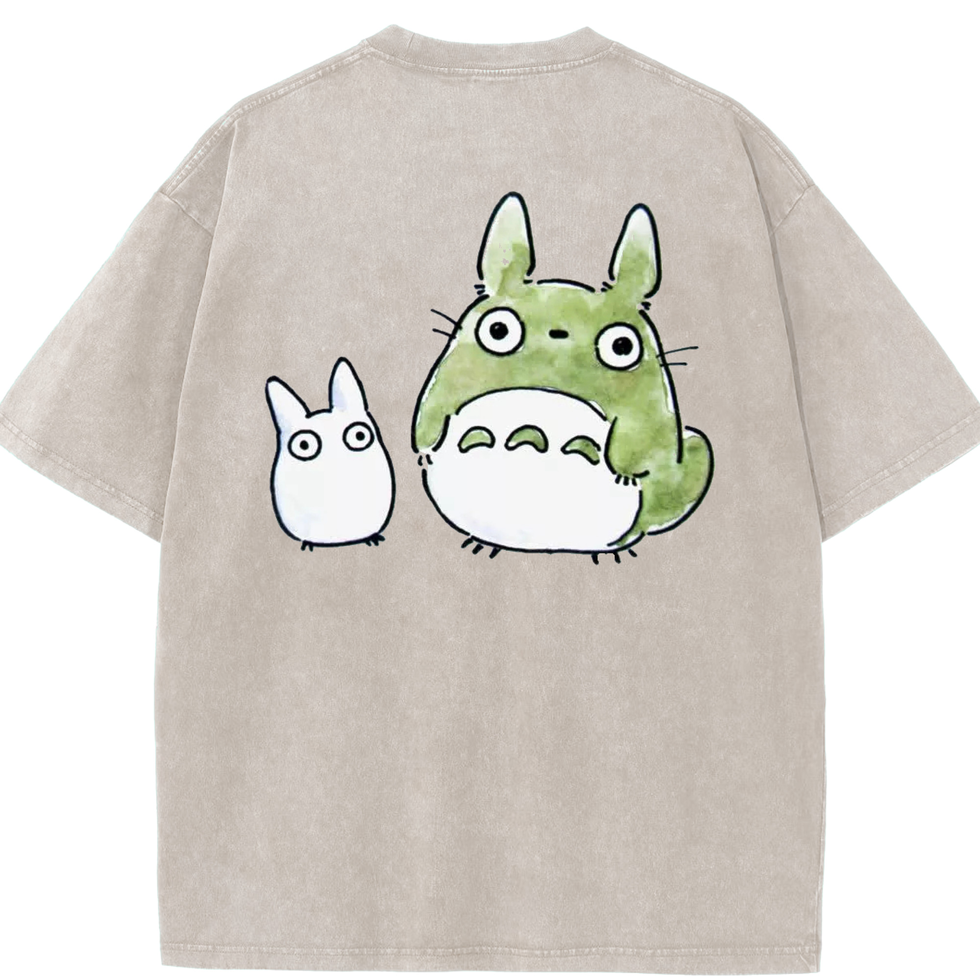 （画像用） となりのトトロ 草壁メイ 草壁サツキ My Neighbor Totoro Satsuki Kusakabe Mei Kusakabe 綿100% ヴィンテージ風 半袖Tシャツ（背面プリント）