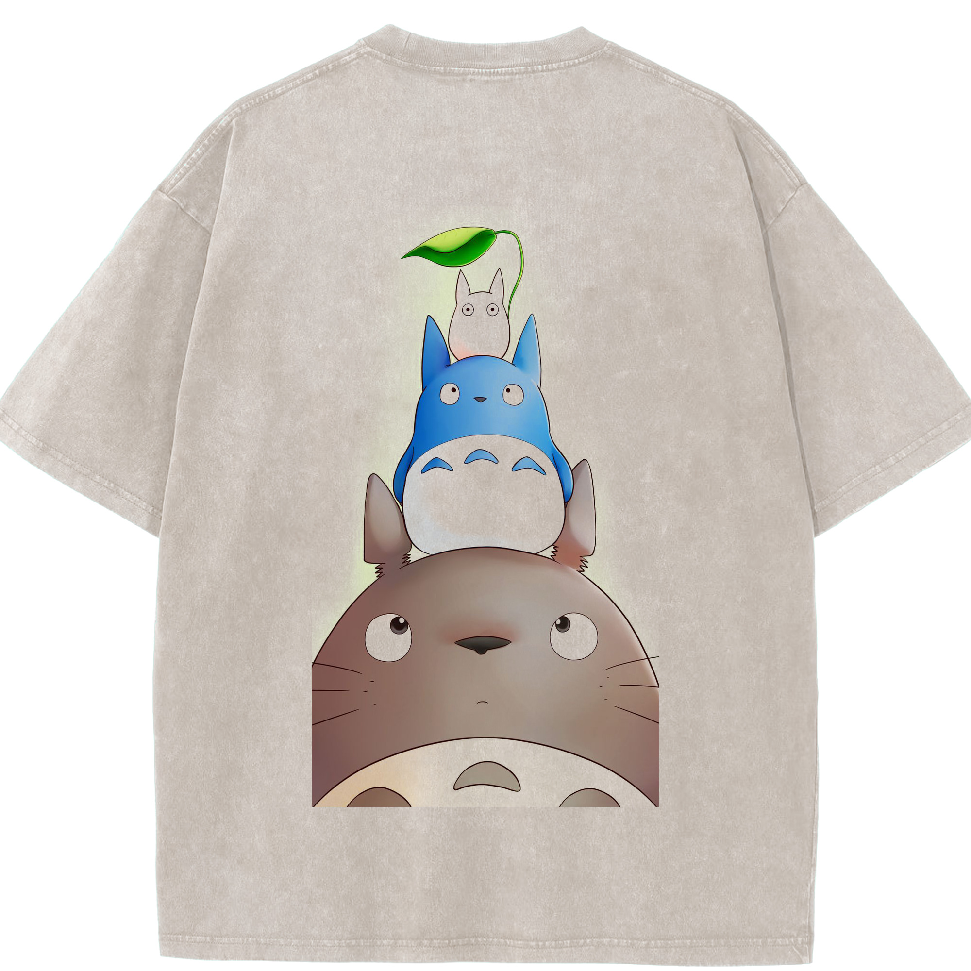 （画像用） となりのトトロ 草壁メイ 草壁サツキ My Neighbor Totoro Satsuki Kusakabe Mei Kusakabe 綿100% ヴィンテージ風 半袖Tシャツ（背面プリント）