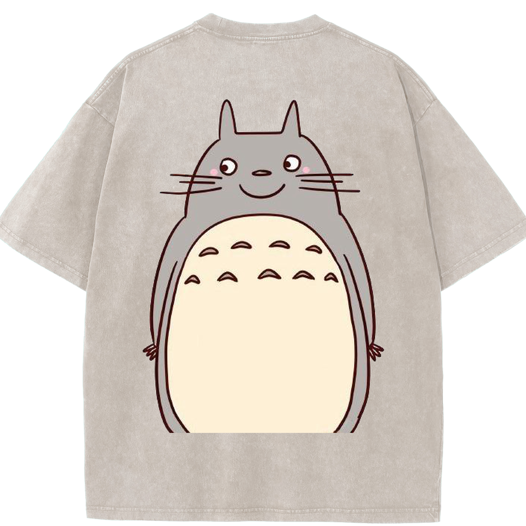 （画像用） となりのトトロ 草壁メイ 草壁サツキ My Neighbor Totoro Satsuki Kusakabe Mei Kusakabe 綿100% ヴィンテージ風 半袖Tシャツ（背面プリント）