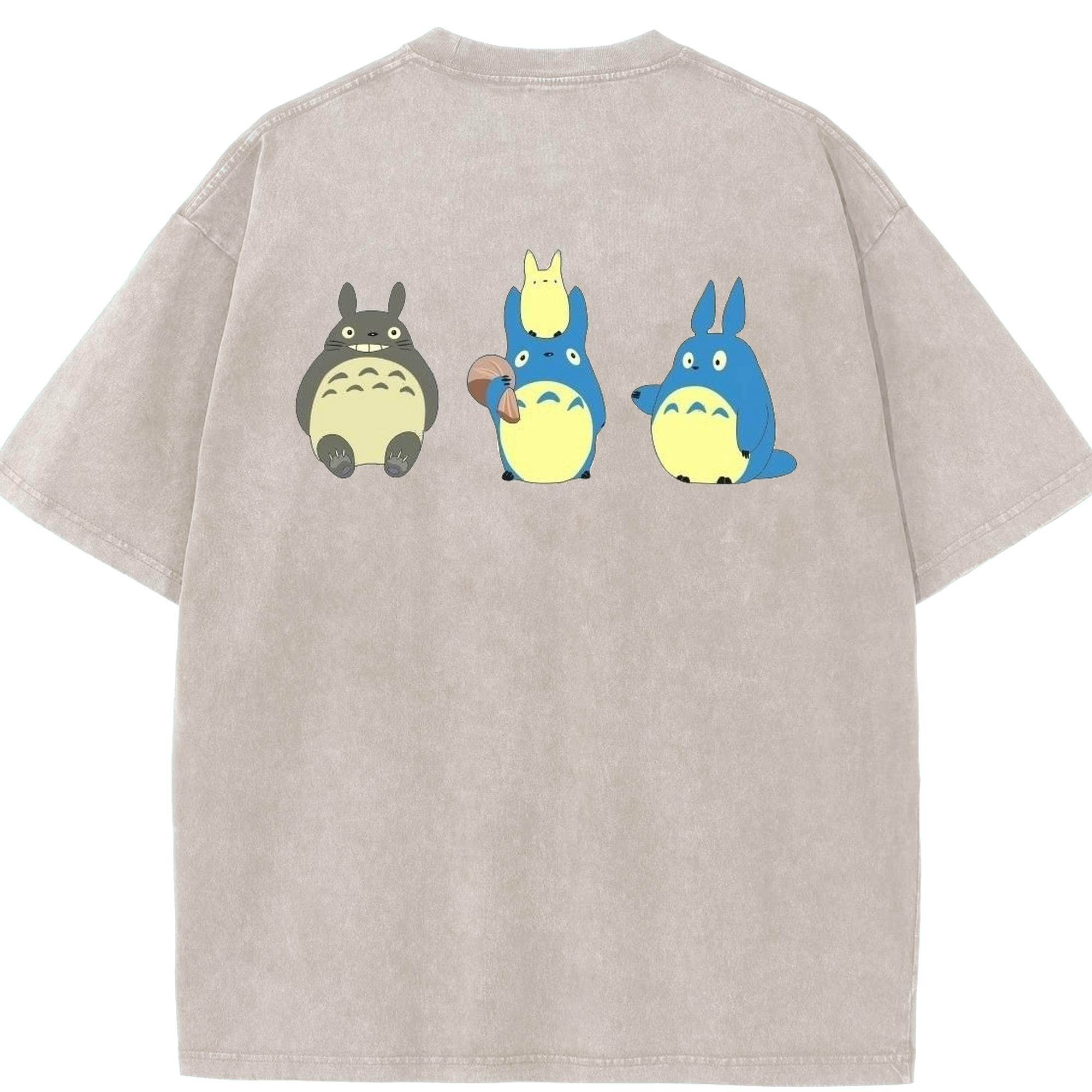 （画像用） となりのトトロ 草壁メイ 草壁サツキ My Neighbor Totoro Satsuki Kusakabe Mei Kusakabe 綿100% ヴィンテージ風 半袖Tシャツ（背面プリント）