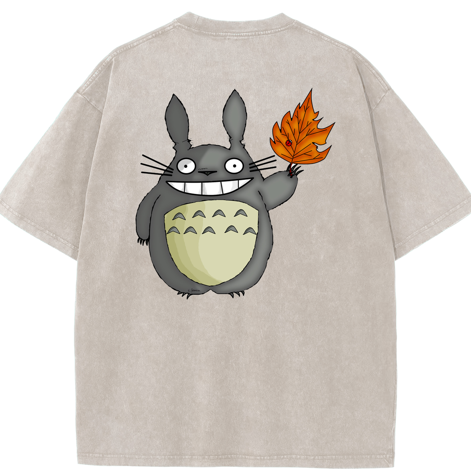 （画像用） となりのトトロ 草壁メイ 草壁サツキ My Neighbor Totoro Satsuki Kusakabe Mei Kusakabe 綿100% ヴィンテージ風 半袖Tシャツ（背面プリント）
