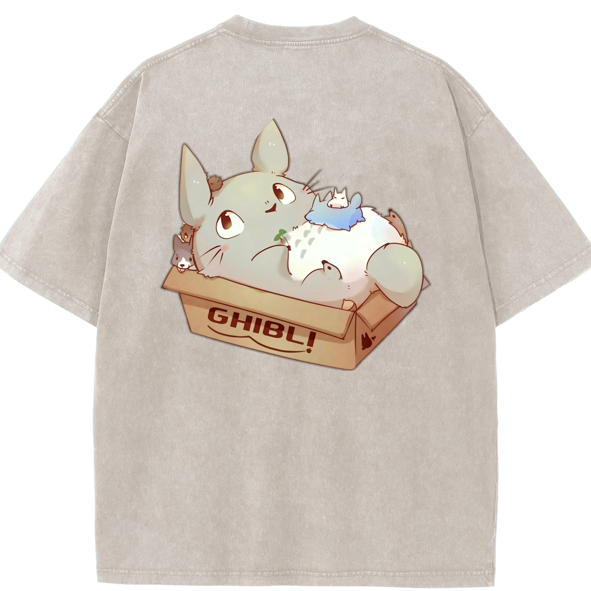 （画像用） となりのトトロ 草壁メイ 草壁サツキ My Neighbor Totoro Satsuki Kusakabe Mei Kusakabe 綿100% ヴィンテージ風 半袖Tシャツ（背面プリント）