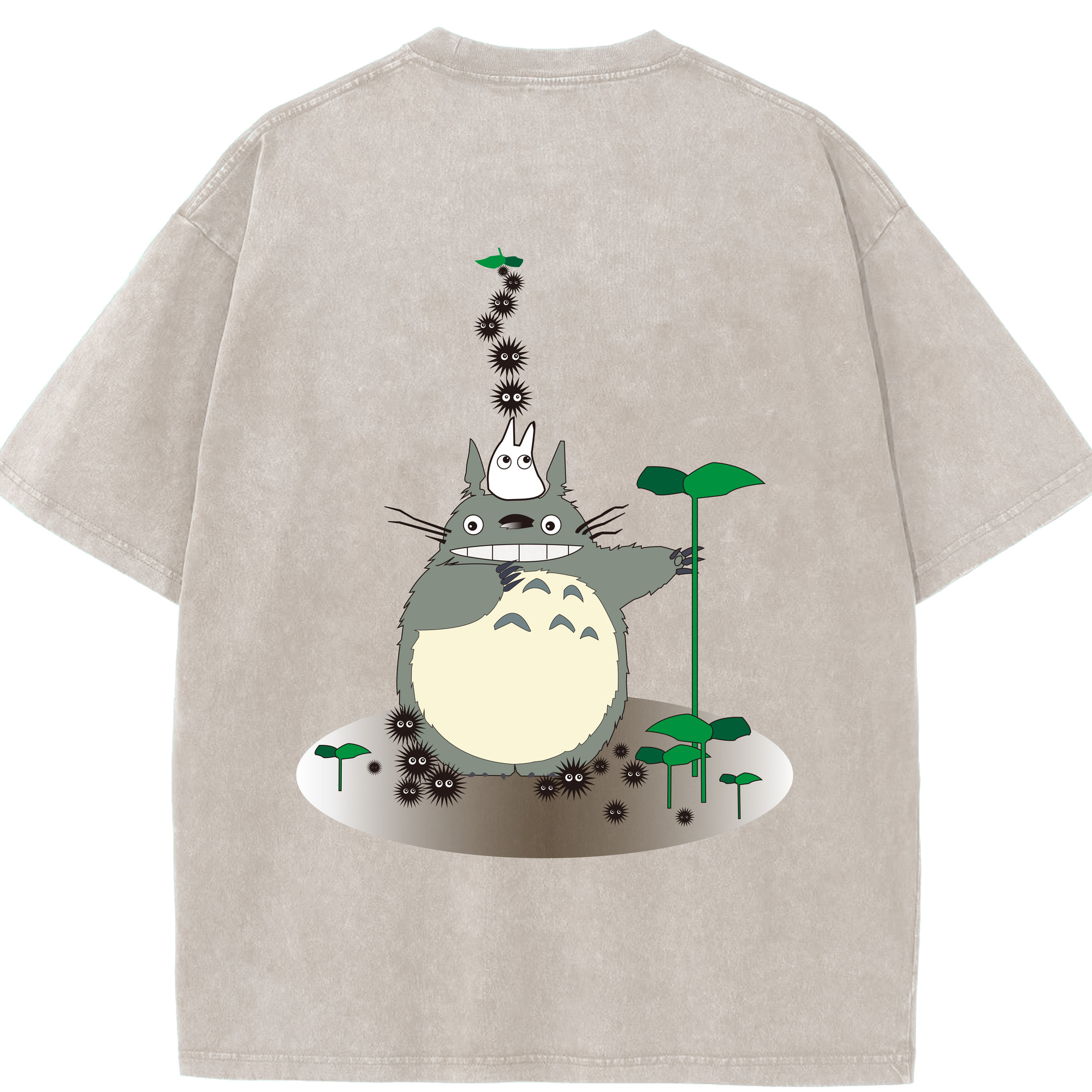 （画像用） となりのトトロ 草壁メイ 草壁サツキ My Neighbor Totoro Satsuki Kusakabe Mei Kusakabe 綿100% ヴィンテージ風 半袖Tシャツ（背面プリント）