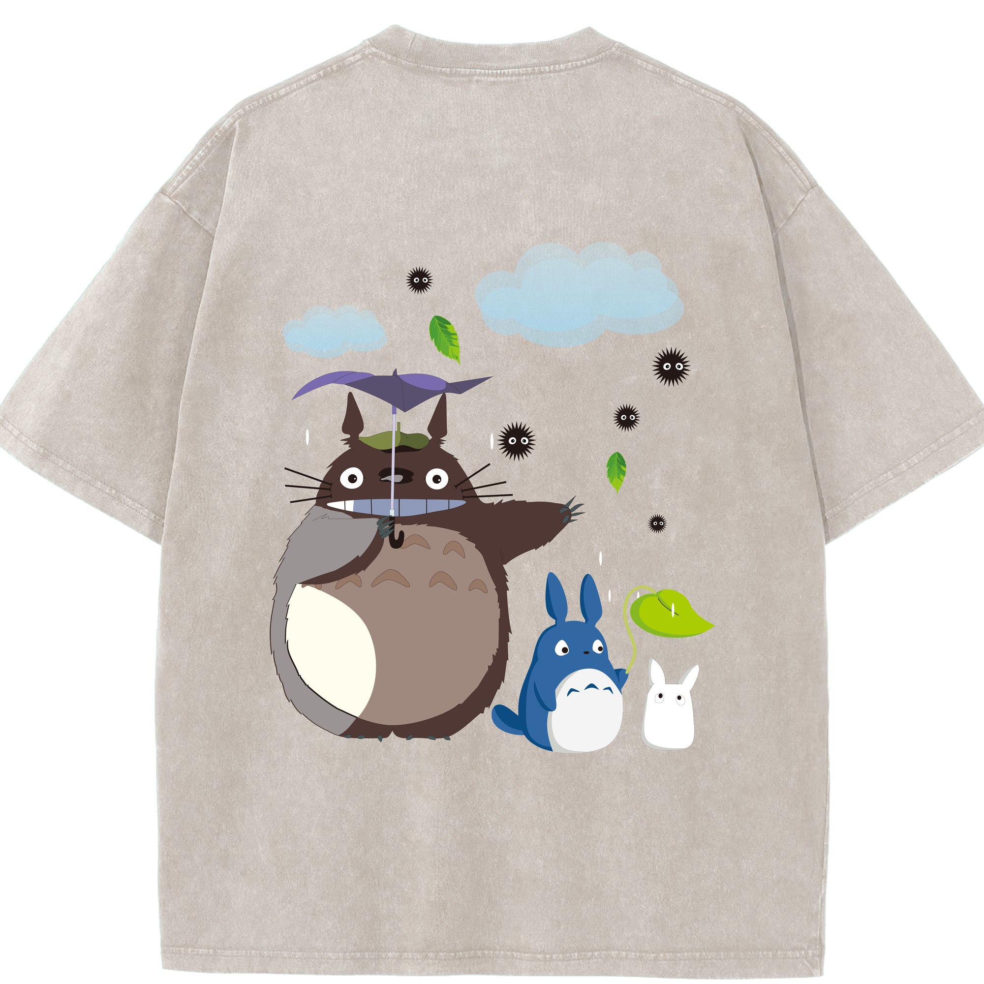 （画像用） となりのトトロ 草壁メイ 草壁サツキ My Neighbor Totoro Satsuki Kusakabe Mei Kusakabe 綿100% ヴィンテージ風 半袖Tシャツ（背面プリント）