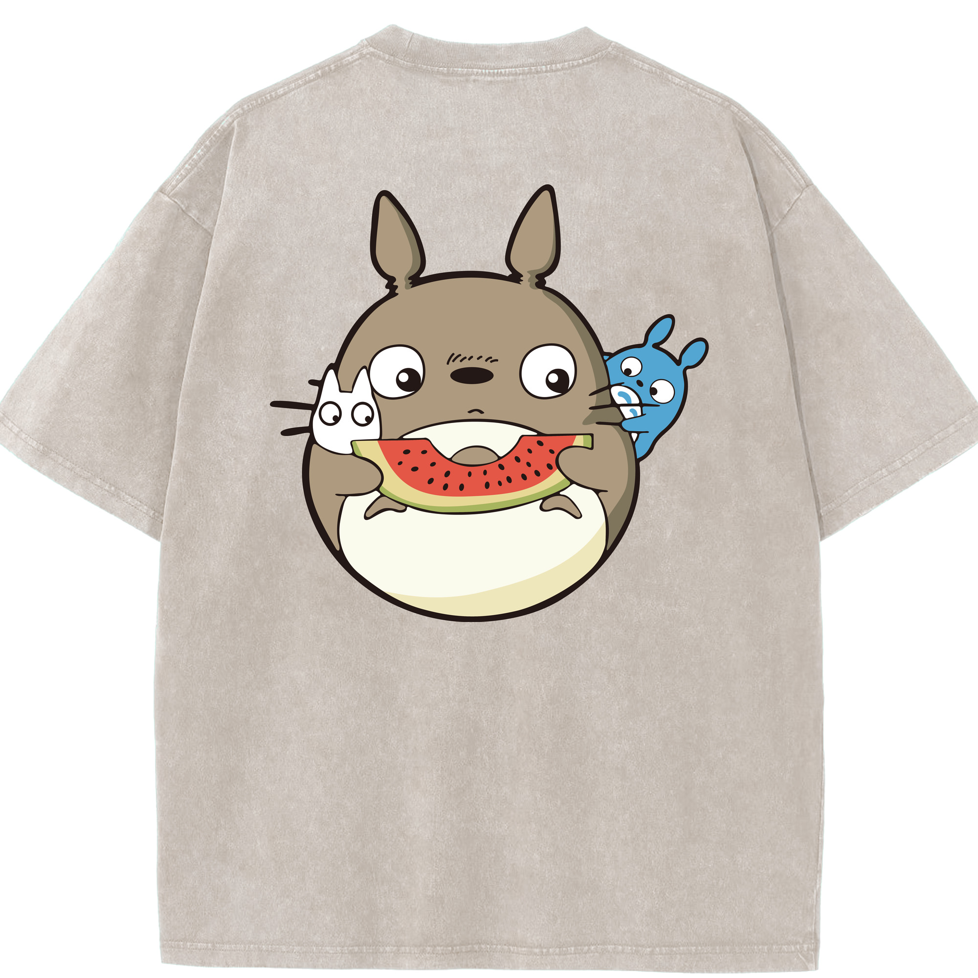 （画像用） となりのトトロ 草壁メイ 草壁サツキ My Neighbor Totoro Satsuki Kusakabe Mei Kusakabe 綿100% ヴィンテージ風 半袖Tシャツ（背面プリント）