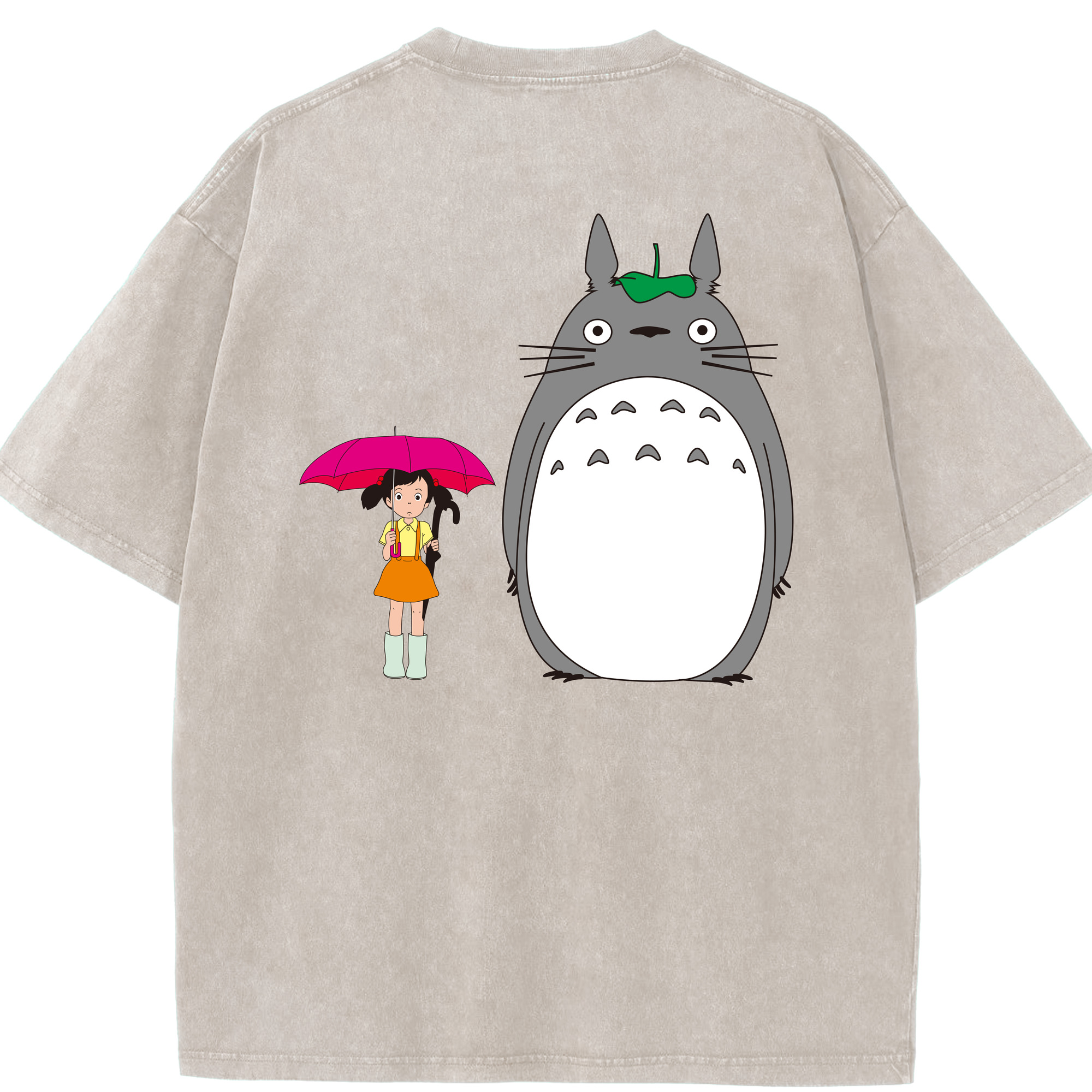 （画像用） となりのトトロ 草壁メイ 草壁サツキ My Neighbor Totoro Satsuki Kusakabe Mei Kusakabe 綿100% ヴィンテージ風 半袖Tシャツ（背面プリント）