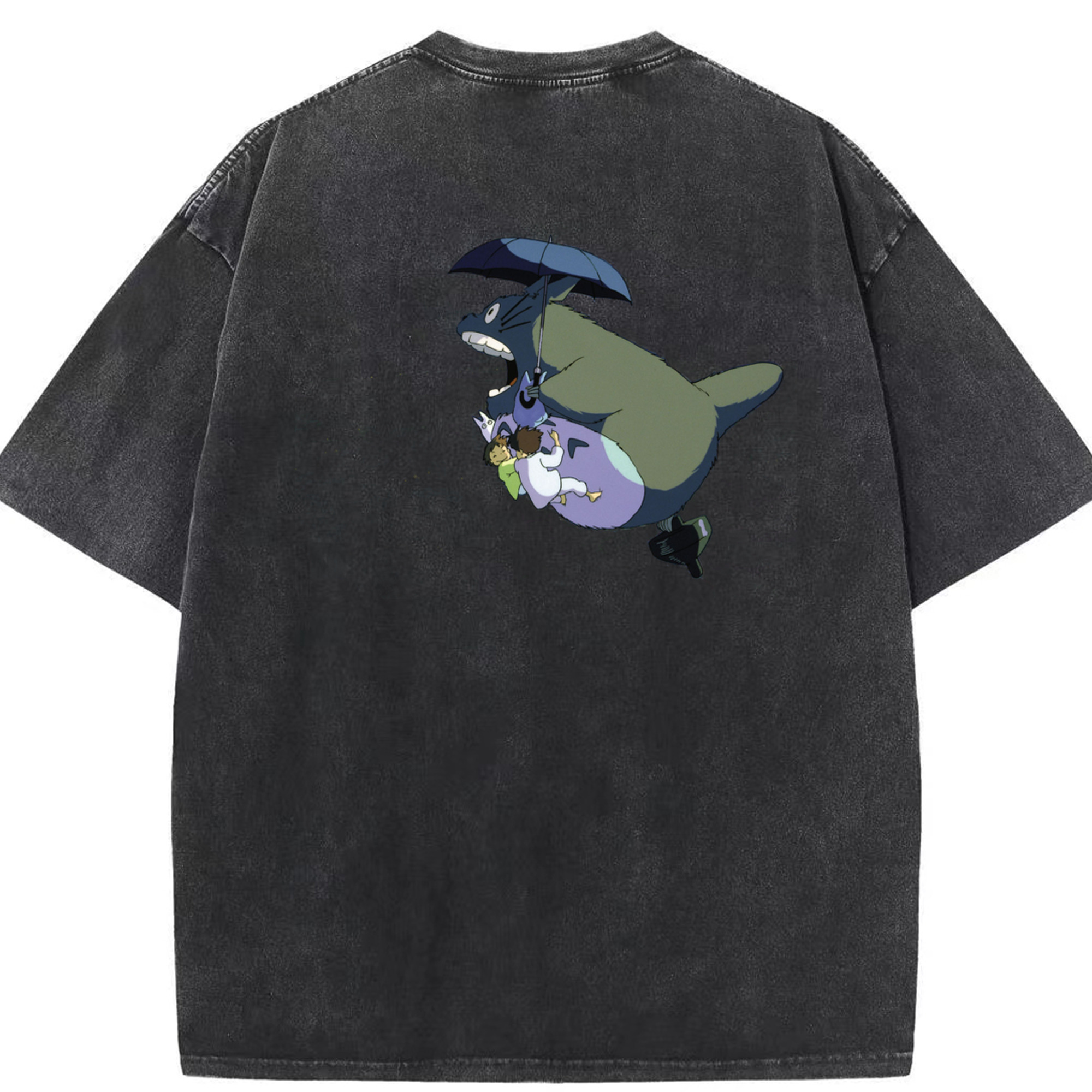 （画像用） となりのトトロ 草壁メイ 草壁サツキ My Neighbor Totoro Satsuki Kusakabe Mei Kusakabe 綿100% ヴィンテージ風 半袖Tシャツ（背面プリント）