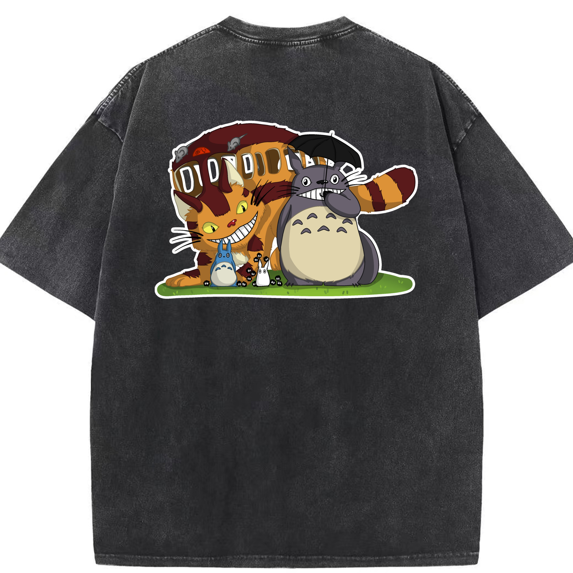 （画像用） となりのトトロ 草壁メイ 草壁サツキ My Neighbor Totoro Satsuki Kusakabe Mei Kusakabe 綿100% ヴィンテージ風 半袖Tシャツ（背面プリント）