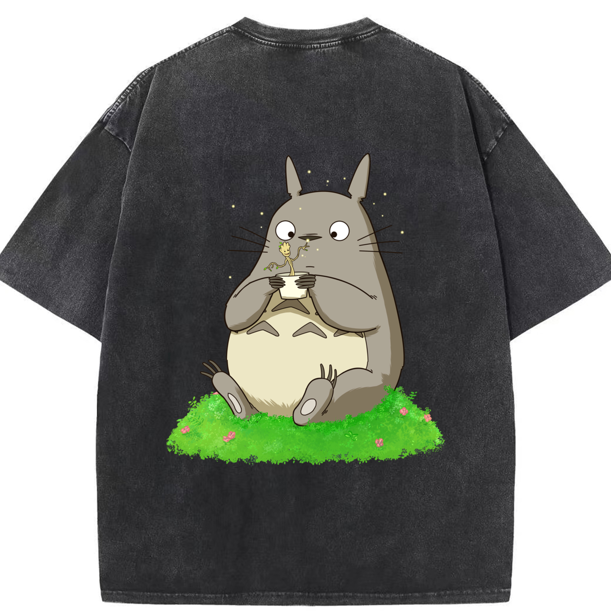 （画像用） となりのトトロ 草壁メイ 草壁サツキ My Neighbor Totoro Satsuki Kusakabe Mei Kusakabe 綿100% ヴィンテージ風 半袖Tシャツ（背面プリント）
