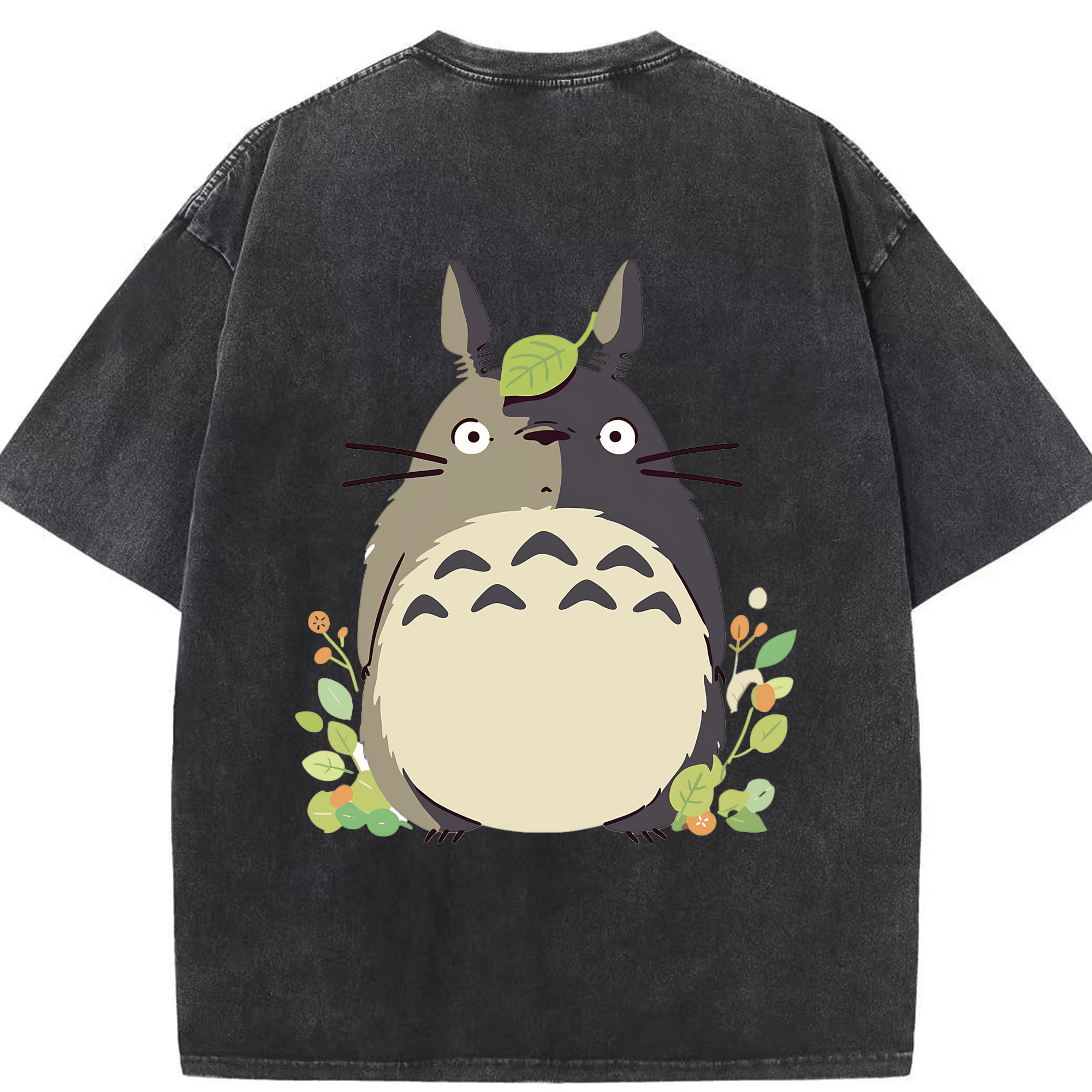 （画像用） となりのトトロ 草壁メイ 草壁サツキ My Neighbor Totoro Satsuki Kusakabe Mei Kusakabe 綿100% ヴィンテージ風 半袖Tシャツ（背面プリント）