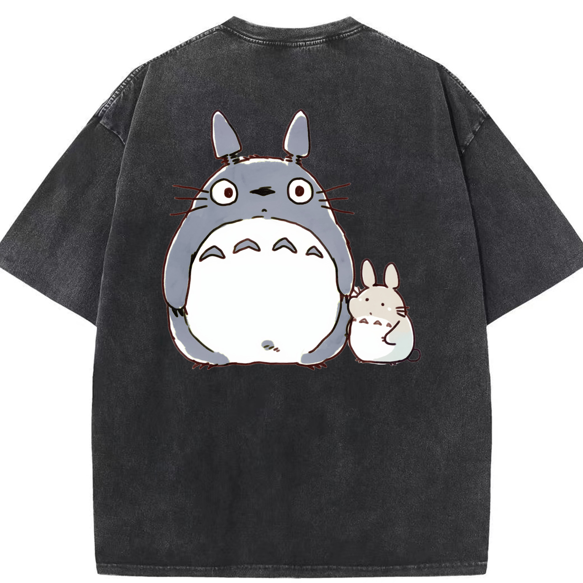 （画像用） となりのトトロ 草壁メイ 草壁サツキ My Neighbor Totoro Satsuki Kusakabe Mei Kusakabe 綿100% ヴィンテージ風 半袖Tシャツ（背面プリント）