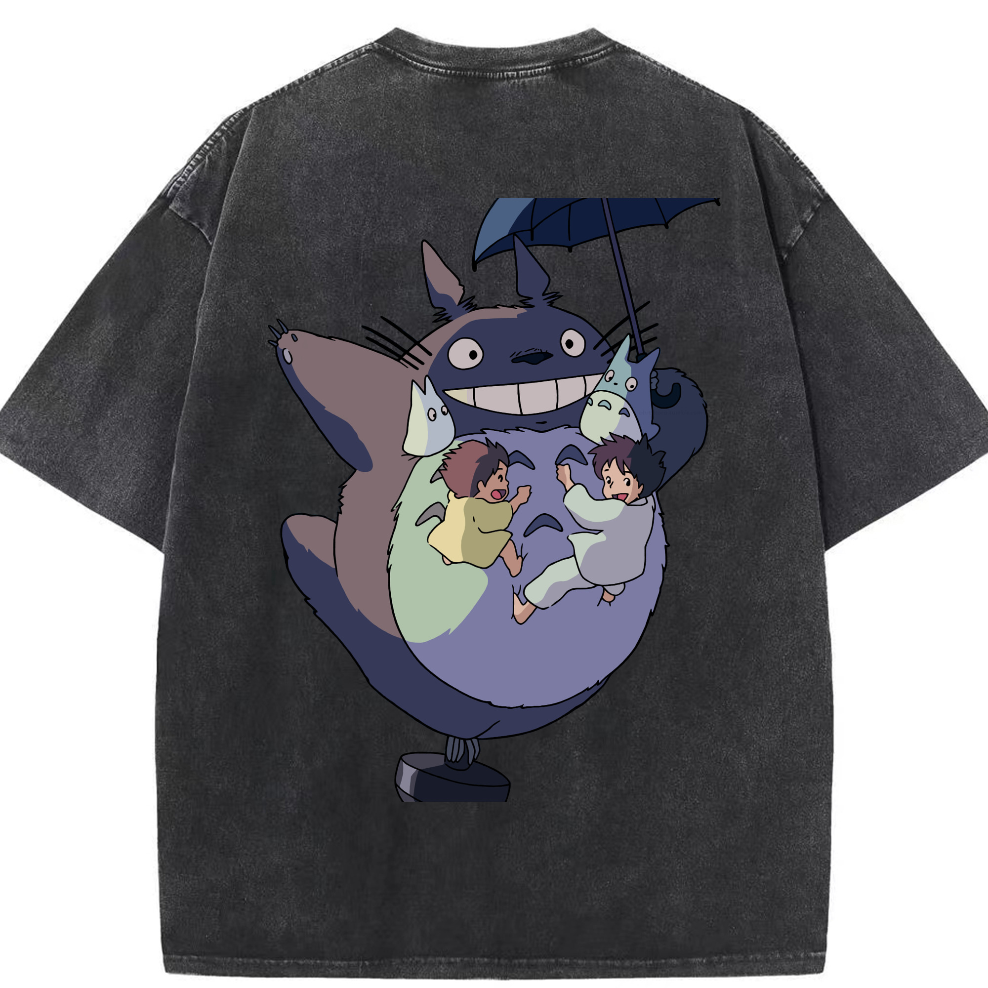 （画像用） となりのトトロ 草壁メイ 草壁サツキ My Neighbor Totoro Satsuki Kusakabe Mei Kusakabe 綿100% ヴィンテージ風 半袖Tシャツ（背面プリント）