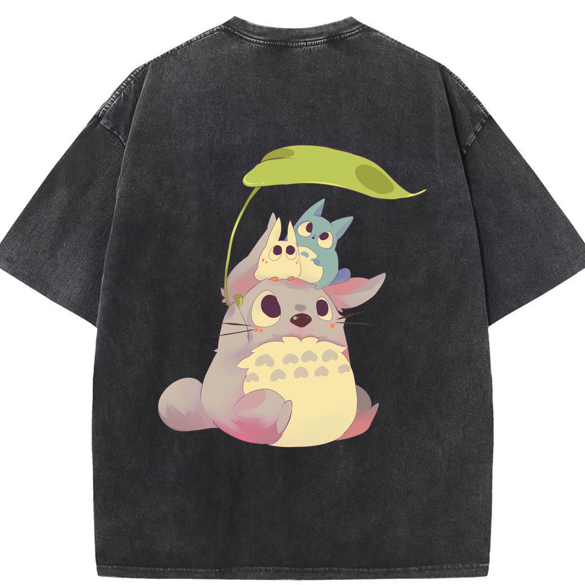 （画像用） となりのトトロ 草壁メイ 草壁サツキ My Neighbor Totoro Satsuki Kusakabe Mei Kusakabe 綿100% ヴィンテージ風 半袖Tシャツ（背面プリント）