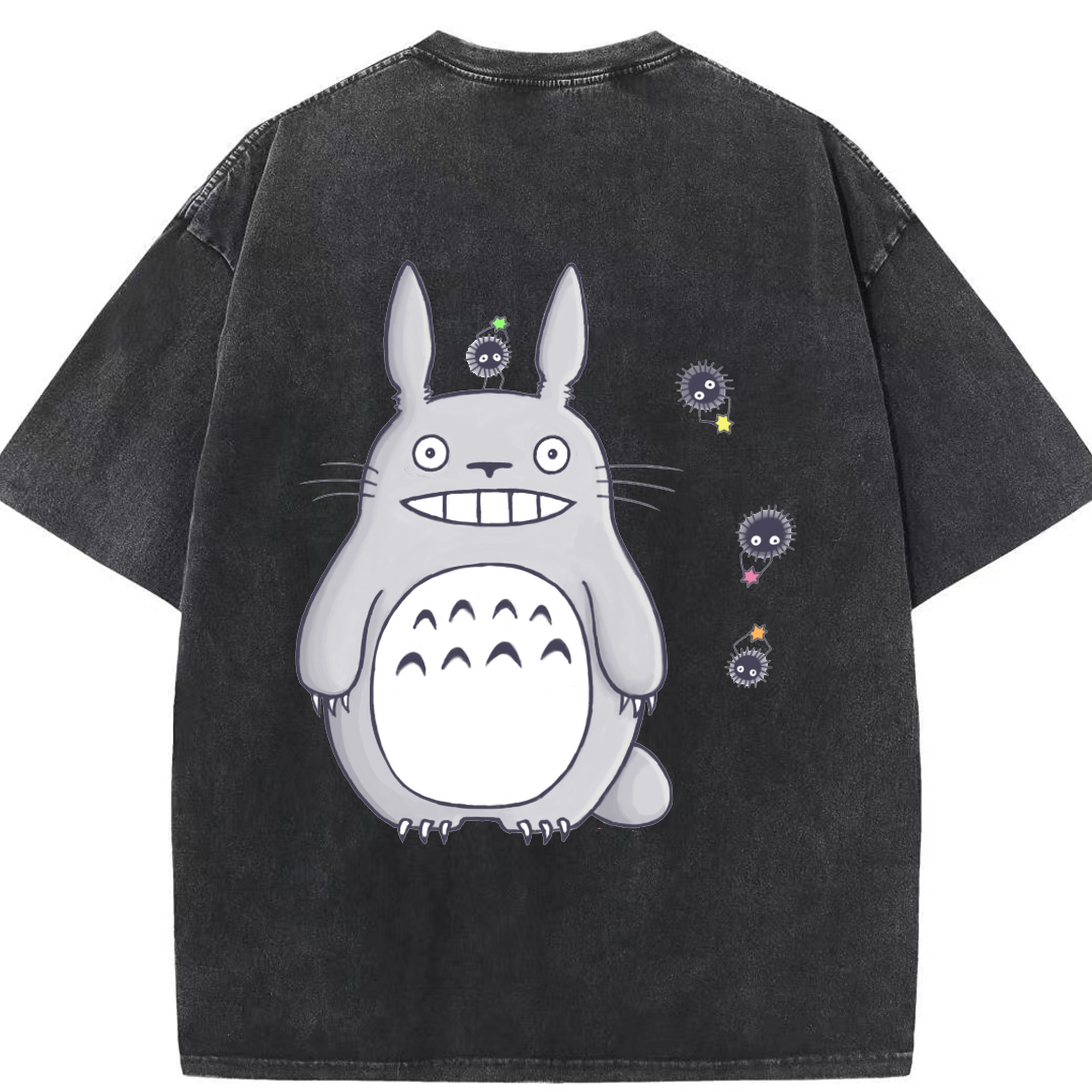 （画像用） となりのトトロ 草壁メイ 草壁サツキ My Neighbor Totoro Satsuki Kusakabe Mei Kusakabe 綿100% ヴィンテージ風 半袖Tシャツ（背面プリント）