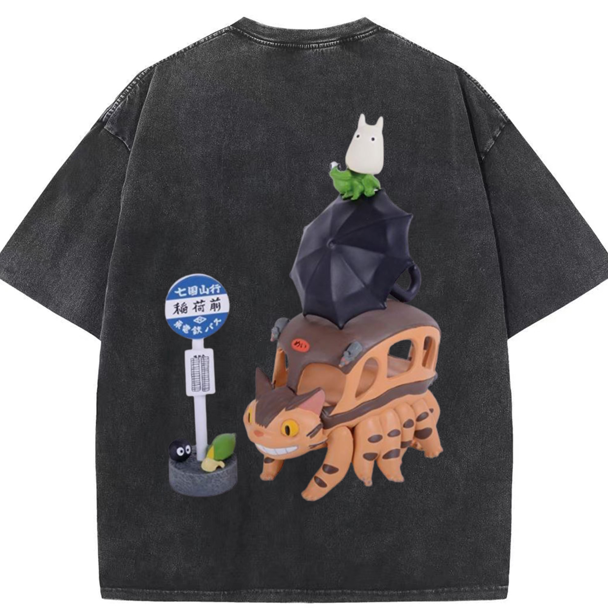 （画像用） となりのトトロ 草壁メイ 草壁サツキ My Neighbor Totoro Satsuki Kusakabe Mei Kusakabe 綿100% ヴィンテージ風 半袖Tシャツ（背面プリント）